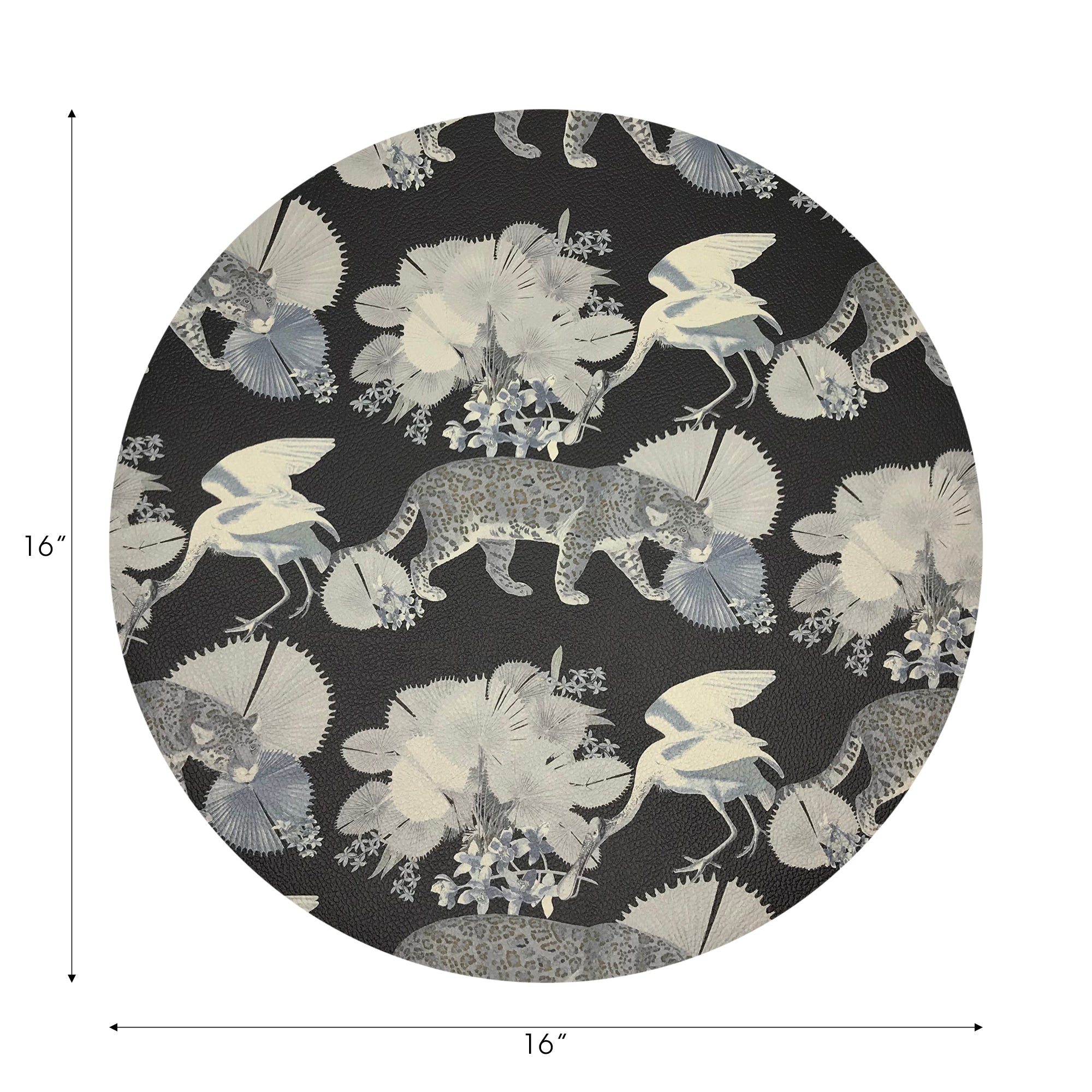 Sets de table ronds Leopard Walk noirs de 40 cm, lot de 4