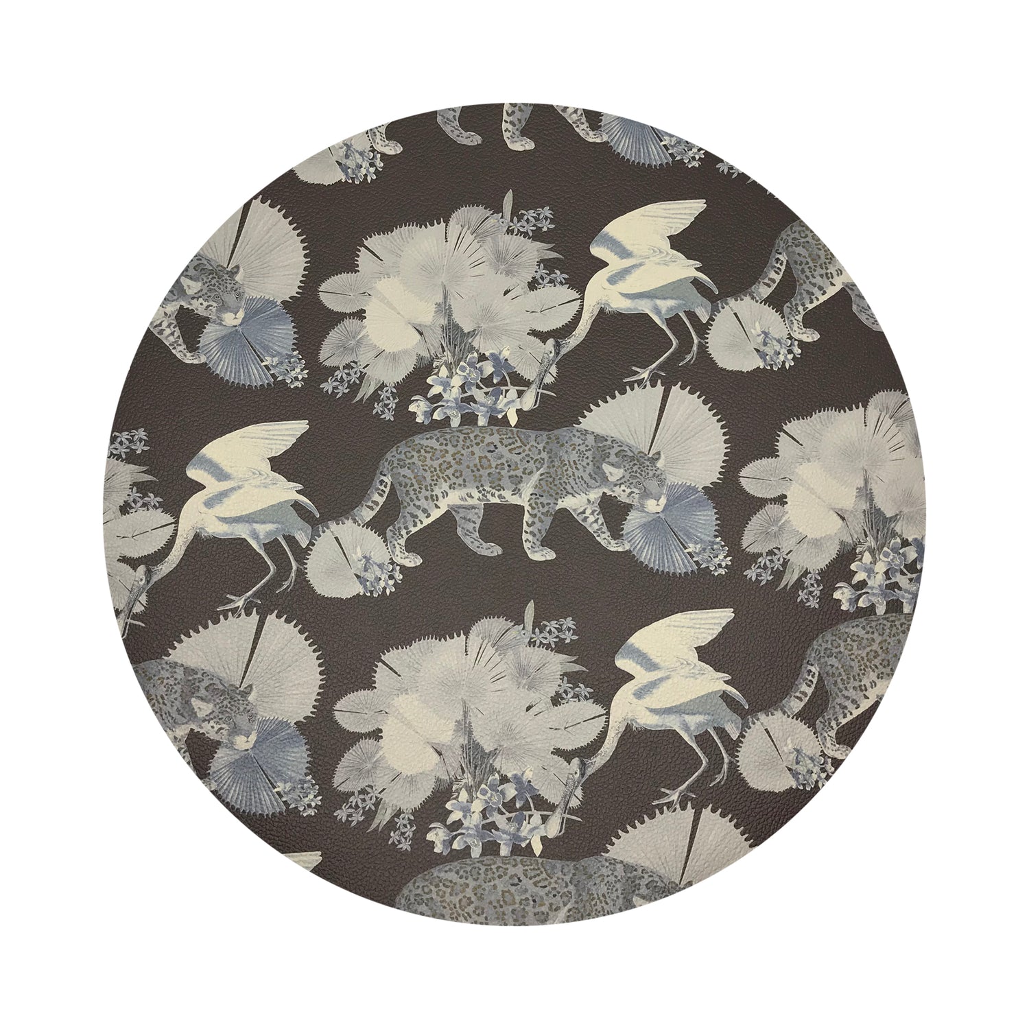 Leopard Walk Chocolatte 16" Round Pebble Placemats, Set of 4 - nicolettemayer.com