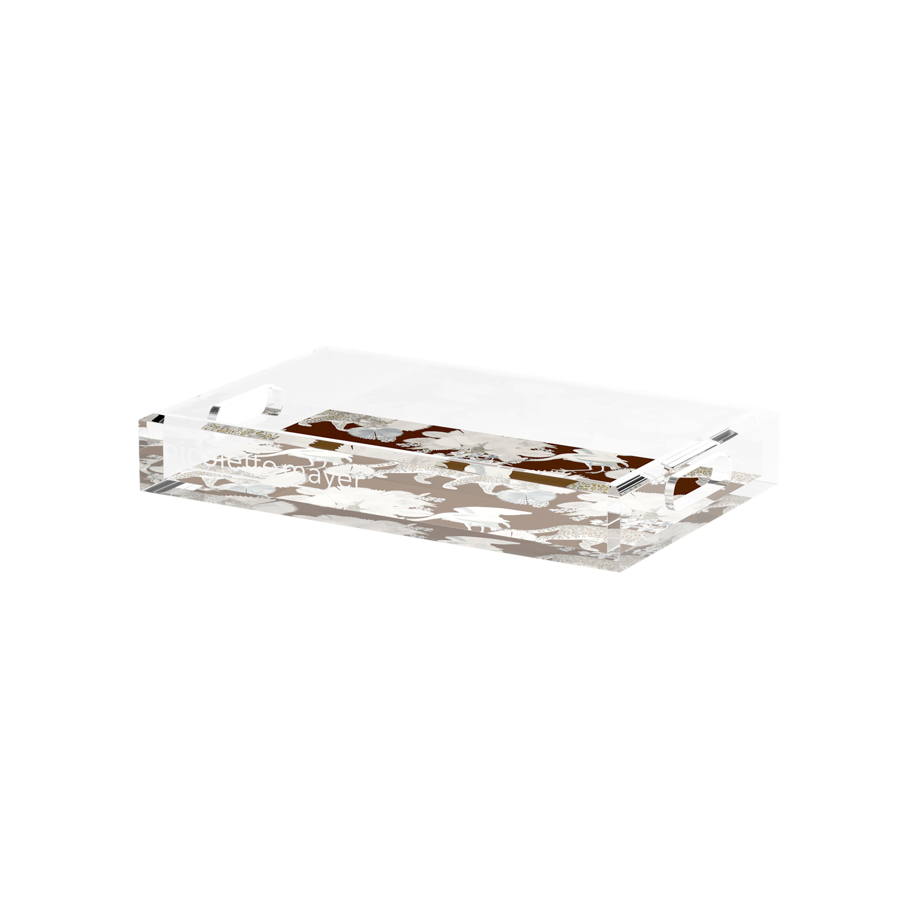 Leopard Walk Chocolatte 12.5X7.75 Acrylic Tray - nicolettemayer.com