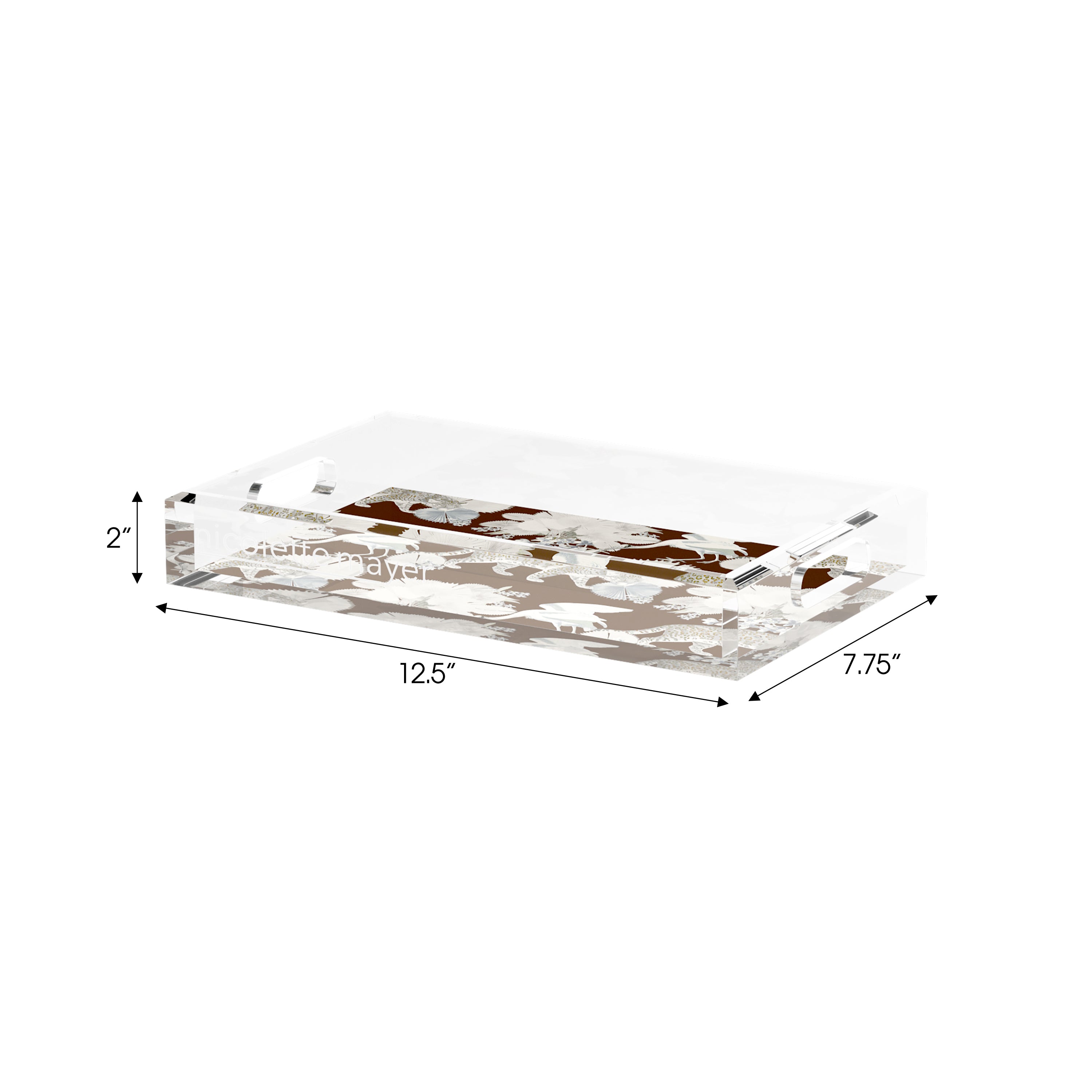 Leopard Walk Chocolatte 12.5X7.75 Acrylic Tray - nicolettemayer.com