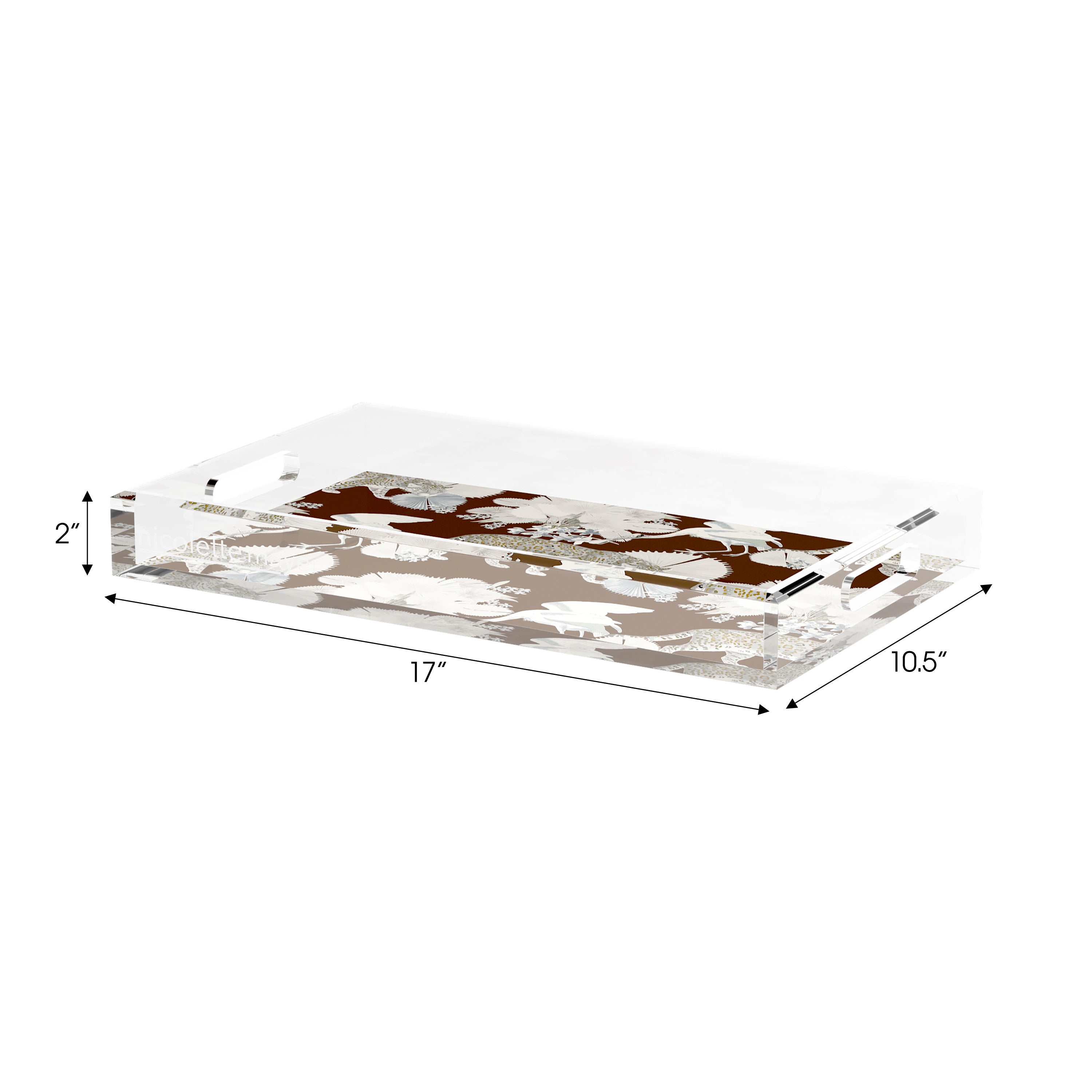 Leopard Walk Chocolatte 17X10.5 Acrylic Tray - nicolettemayer.com