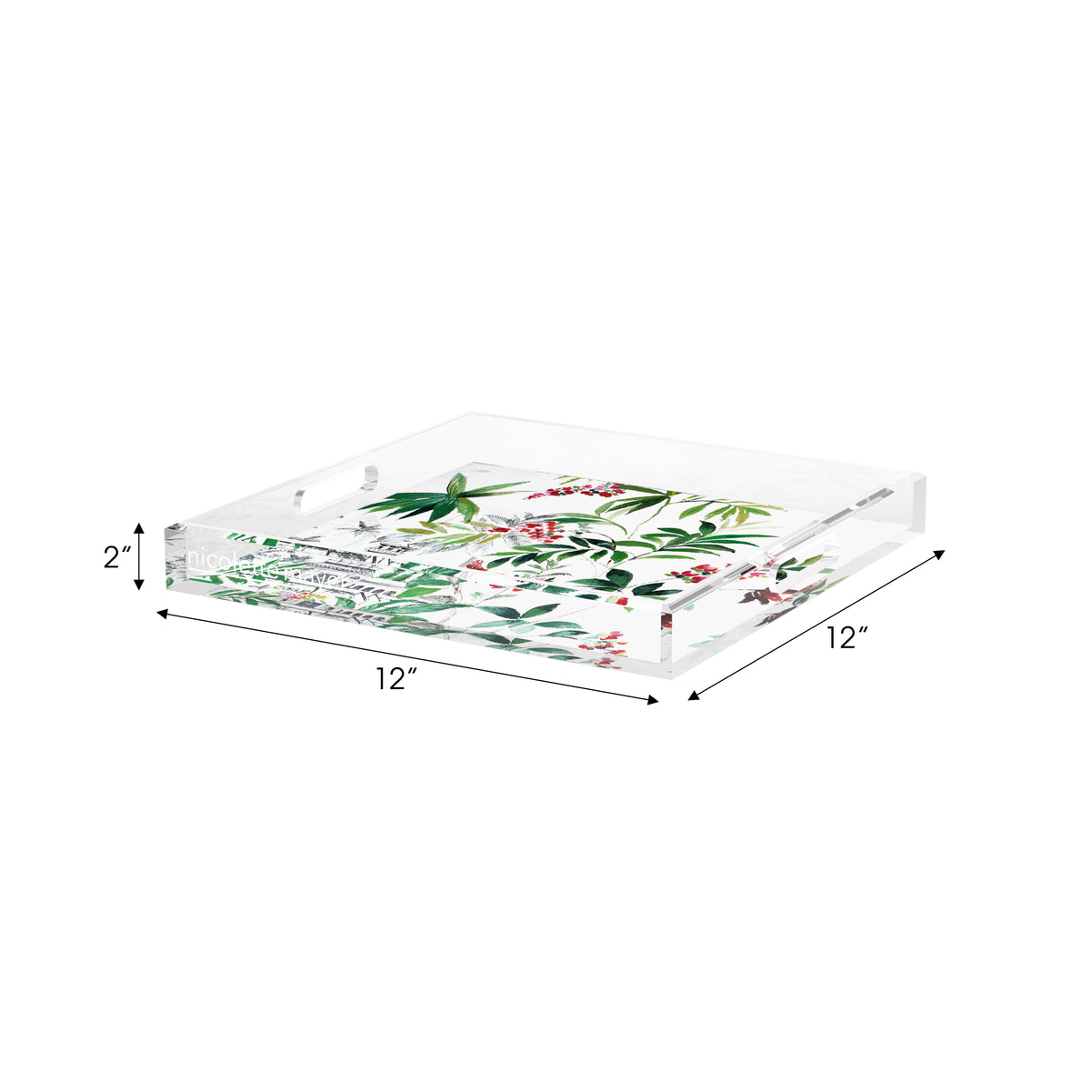 Lost Pavillion Floral No12 Acrylic Decorative Tray, 12 x 12 in. by Nicolette Mayer