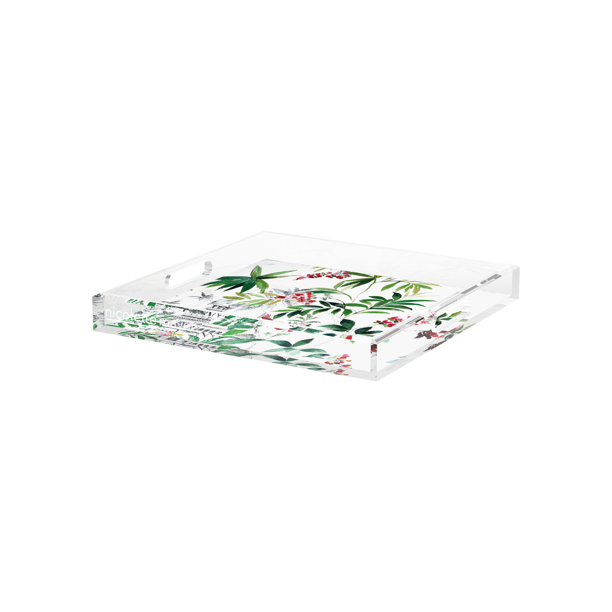 Lost Pavillion Floral No12 Acrylic Decorative Tray, 12 x 12 in. by Nicolette Mayer