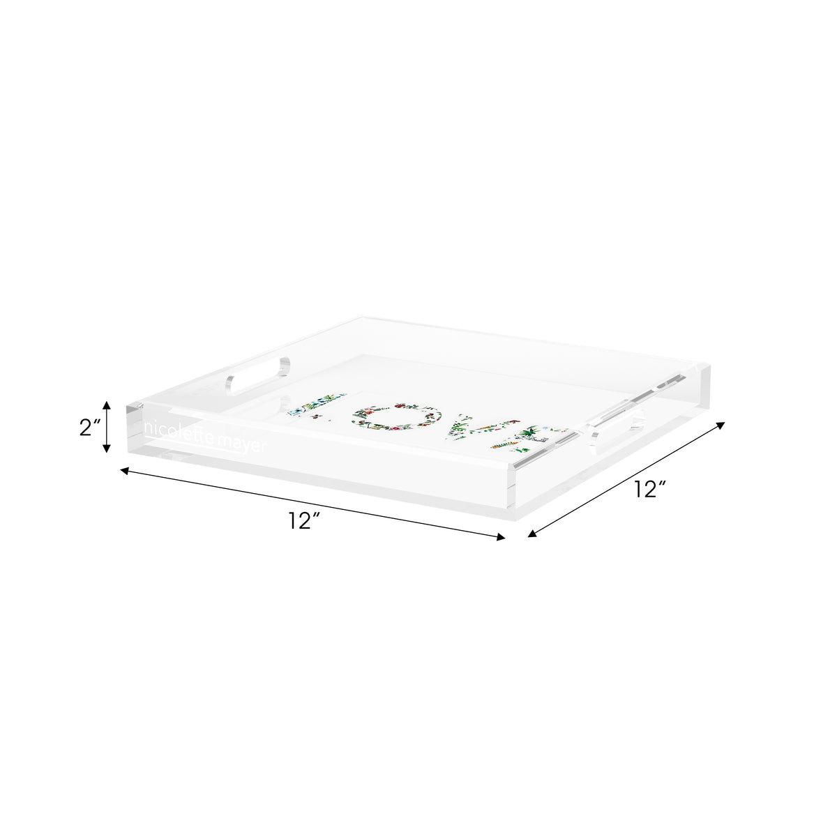 Love Lost Pavillion Acrylic Decorative Tray, 12 x 12 in. by Nicolette Mayer
