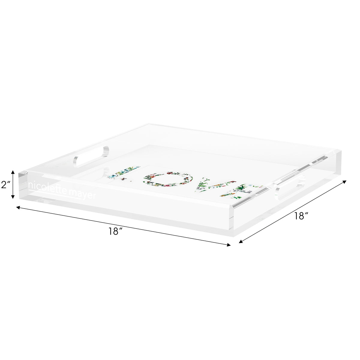 Love Lost Pavillion Acrylic Decorative Tray, 18 x 18 in. by Nicolette Mayer