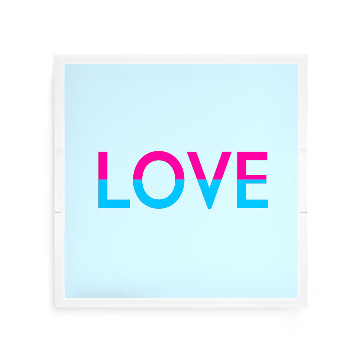 Love Powder Fushcia Turquoise Acrylic Decorative Tray, 12 x 12 in. by Nicolette Mayer