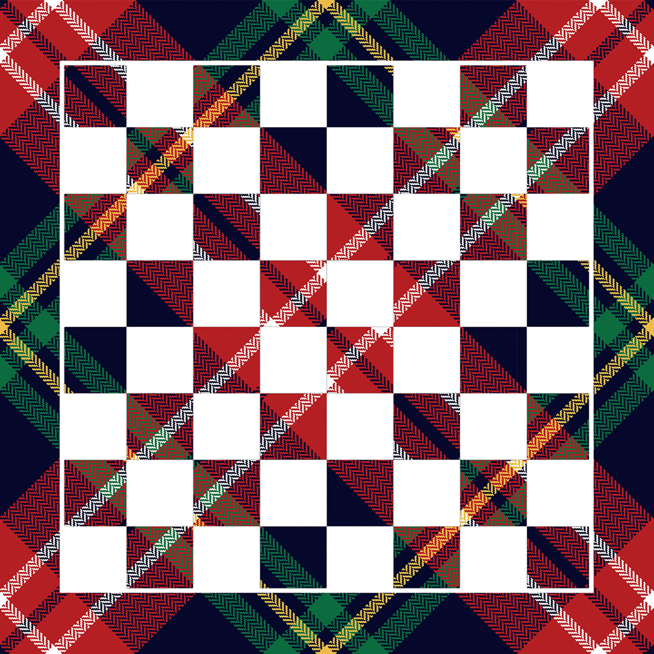 Madras Plaid Red Acrylic Chess