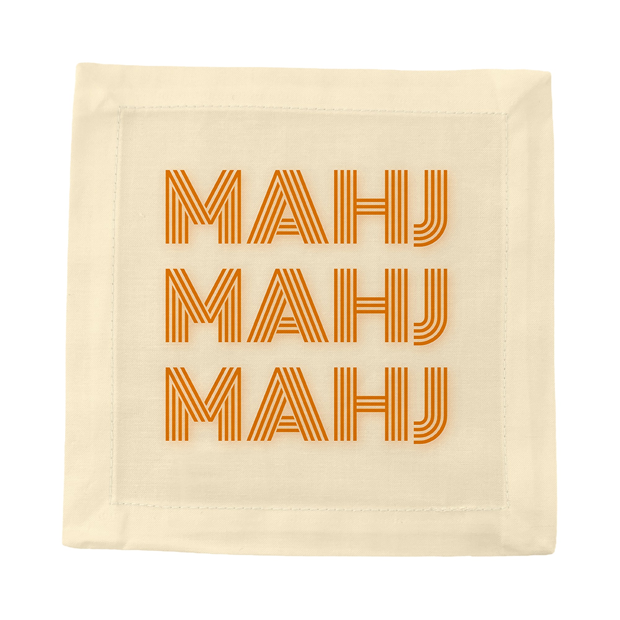 Mahj Mahj Mahj Orange Cotton Sateen Cocktail Napkins - nicolettemayer.com