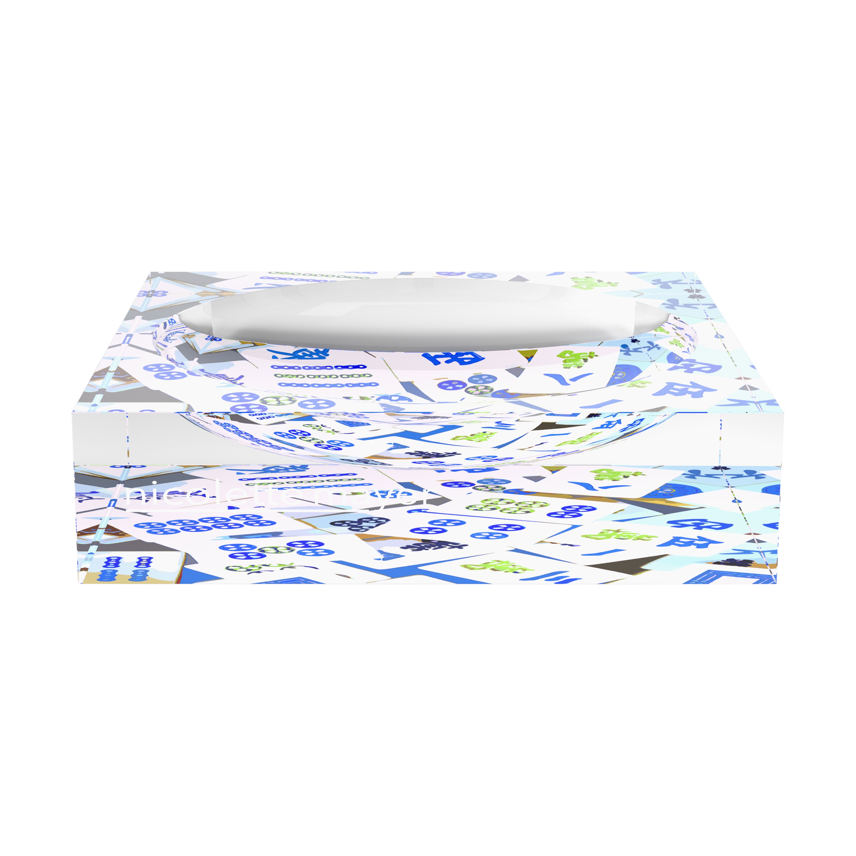 Mahjong Abstract Blues Candy Catchall Dish