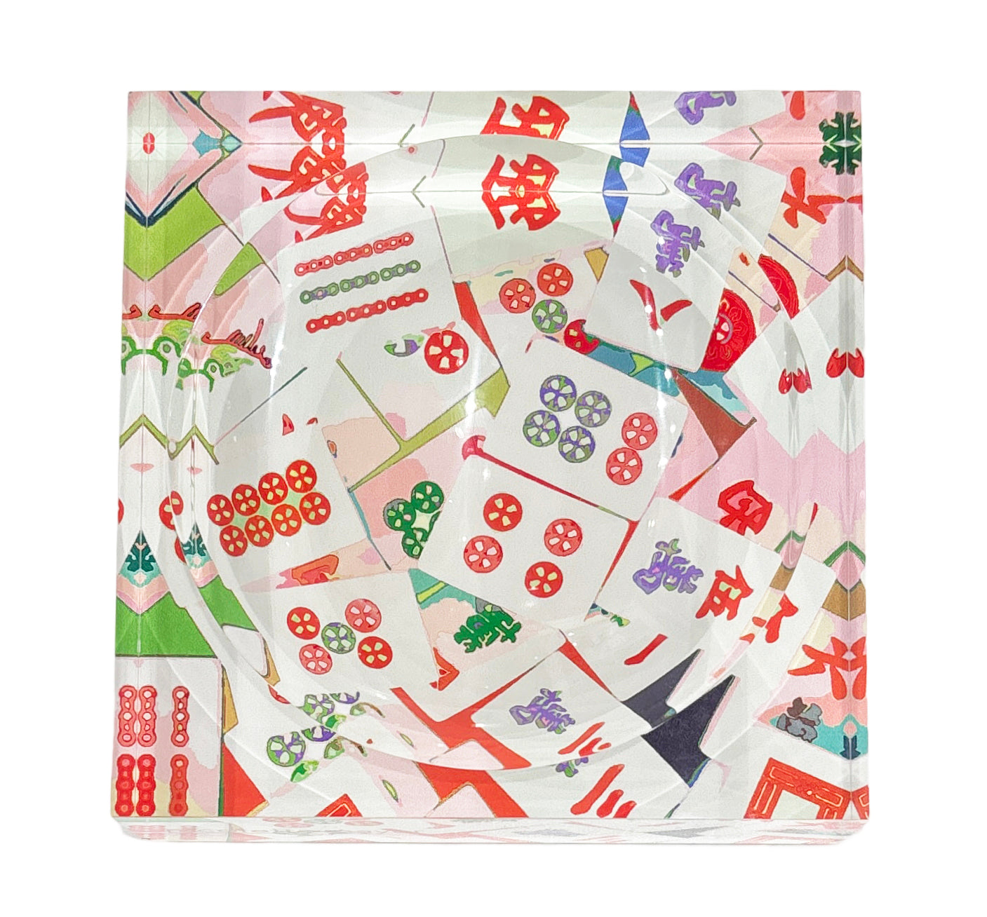 Mahjong Abstract Petal Acrylic Candy Catchall Dish