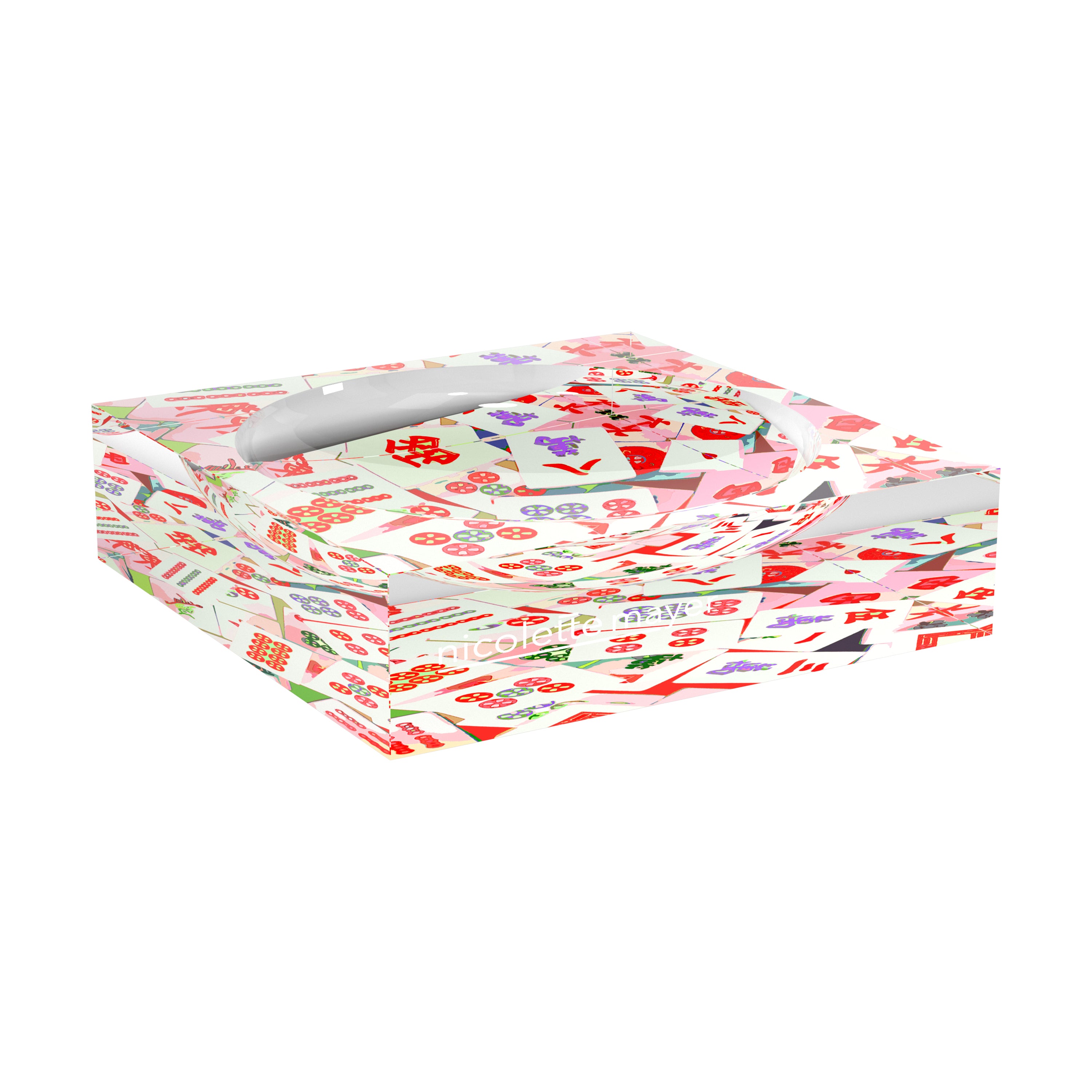 Mahjong Abstract Petal Acrylic Candy Catchall Dish - nicolettemayer.com