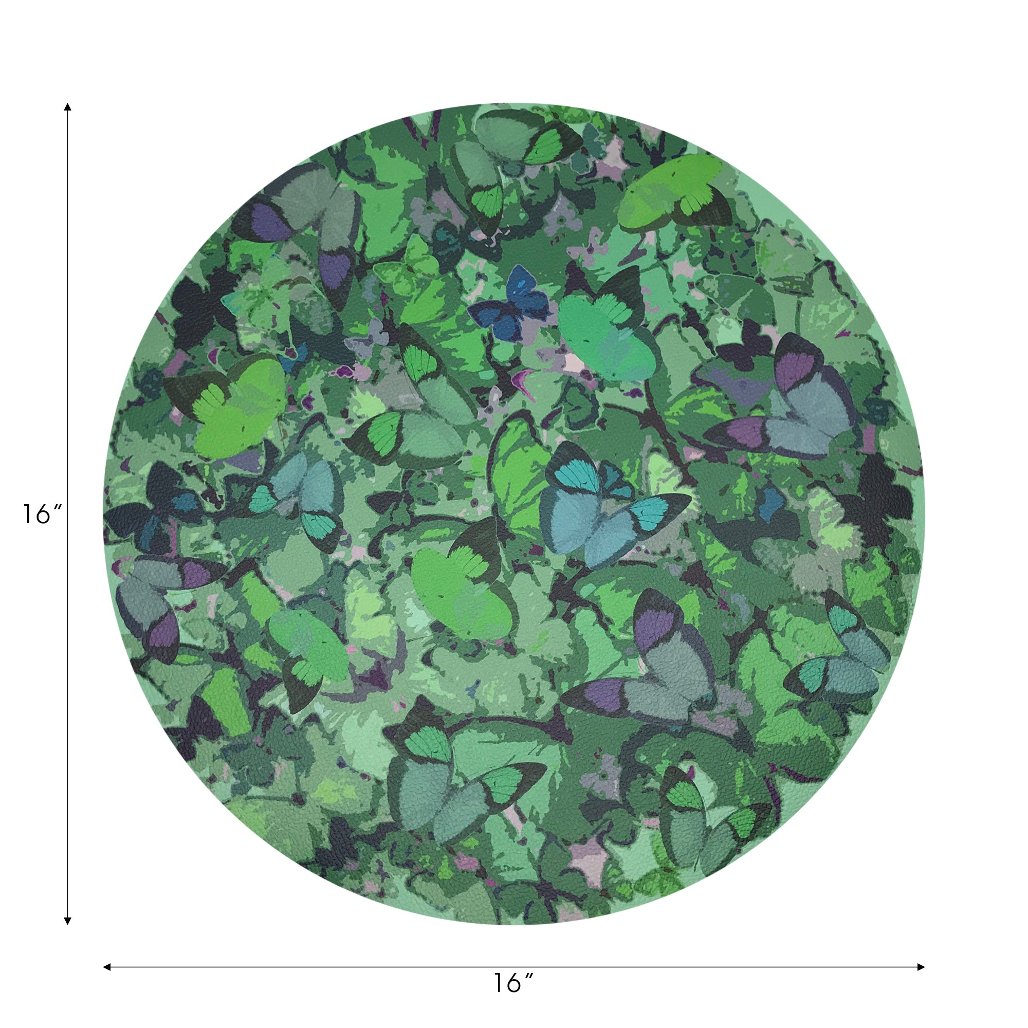 Mariposa Green 16" Round Pebble Placemats, Set of 4 - nicolettemayer.com
