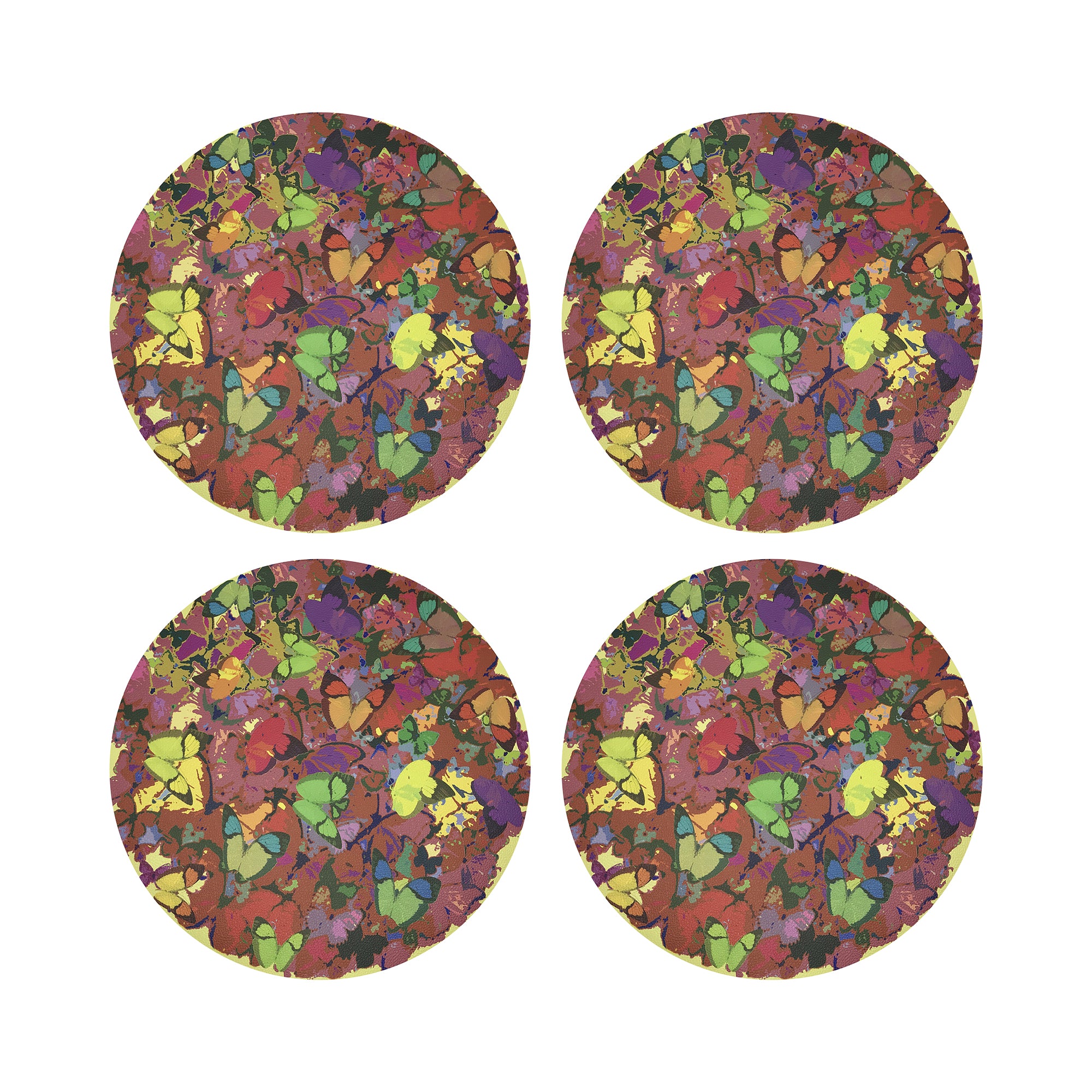 Mariposa Pop 16" Round Pebble Placemats, Set of 4 - nicolettemayer.com