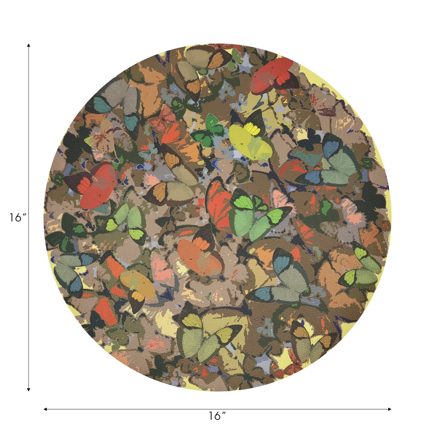 Mariposa Yellow 16" Round Pebble Placemats, Set of 4 - nicolettemayer.com