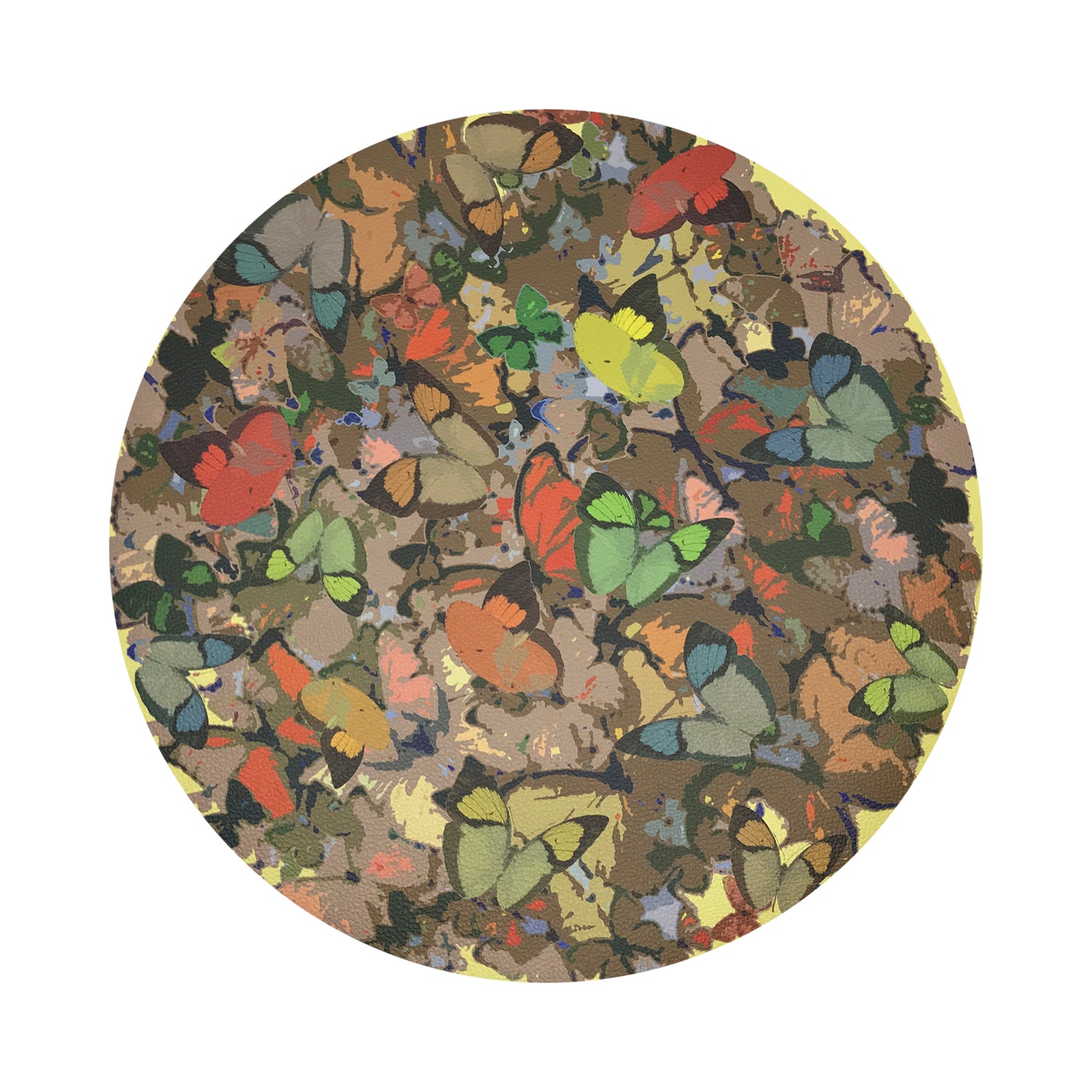 Mariposa Yellow 16" Round Pebble Placemats, Set of 4 - nicolettemayer.com