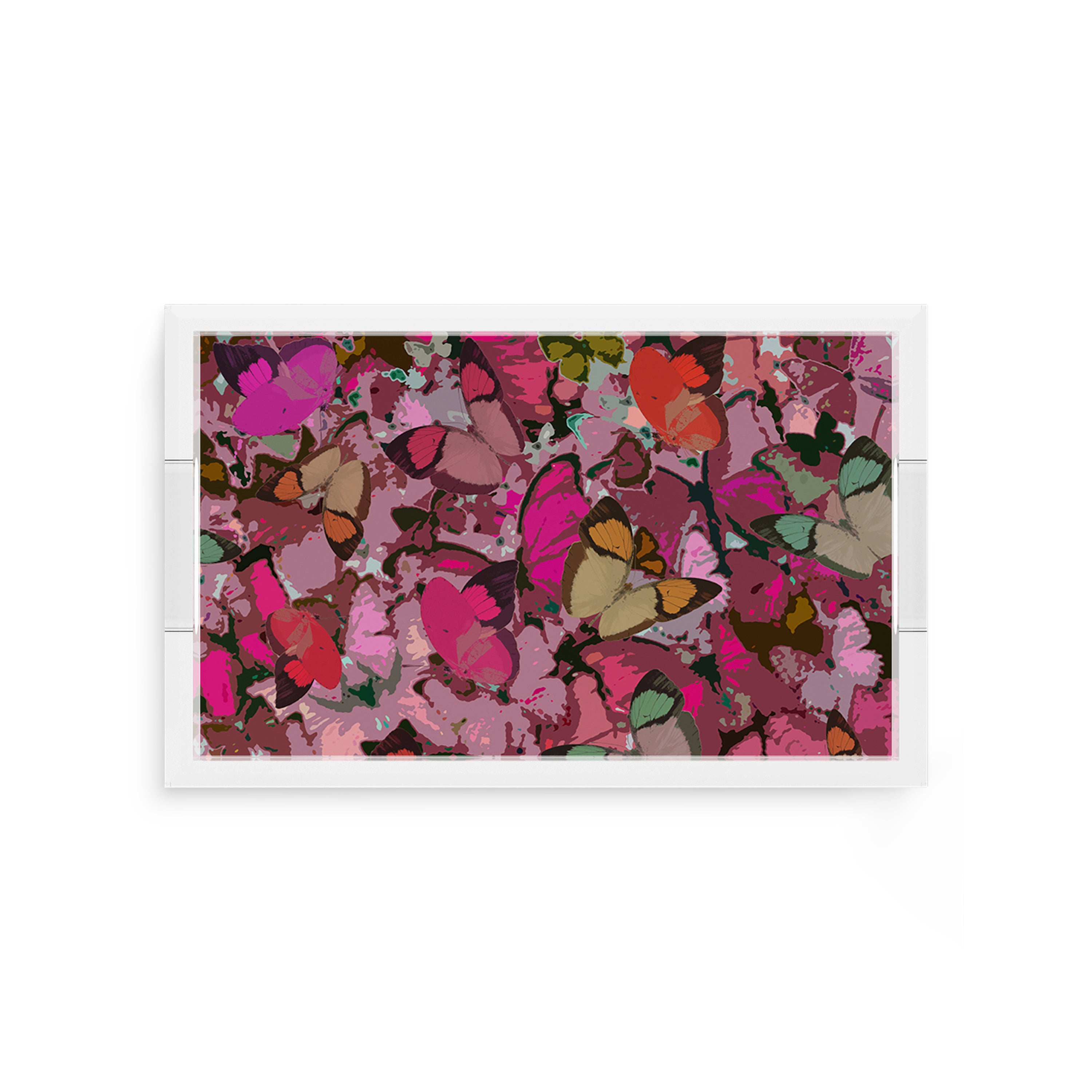 Mariposa Pink 12.5X7.75 Acrylic Tray - nicolettemayer.com