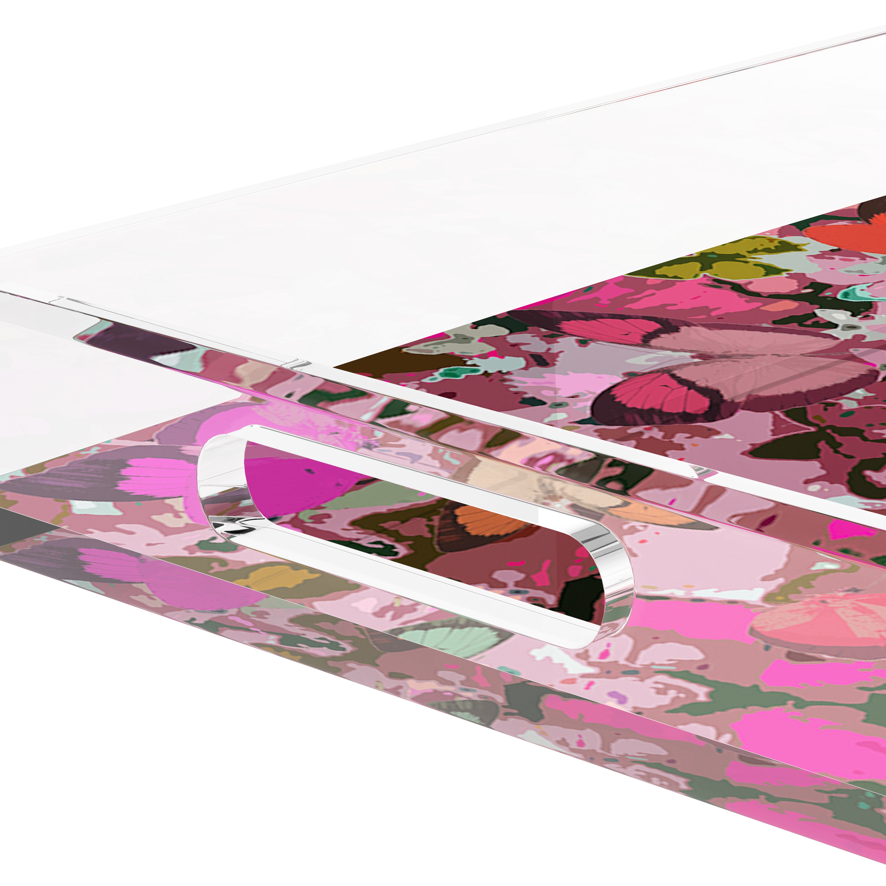 Mariposa Pink 12.5X7.75 Acrylic Tray - nicolettemayer.com