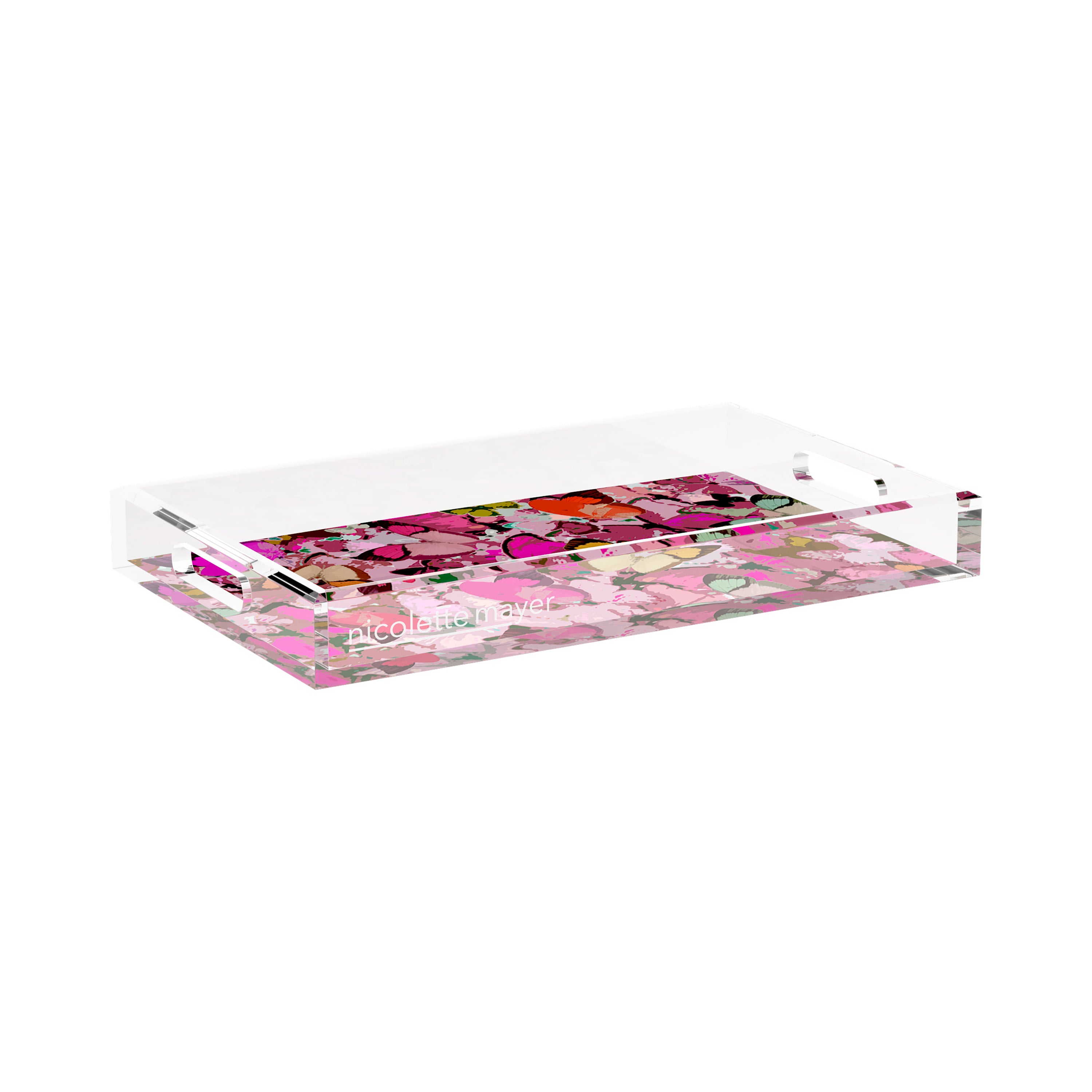 Mariposa Pink 17X10.5 Acrylic Tray - nicolettemayer.com