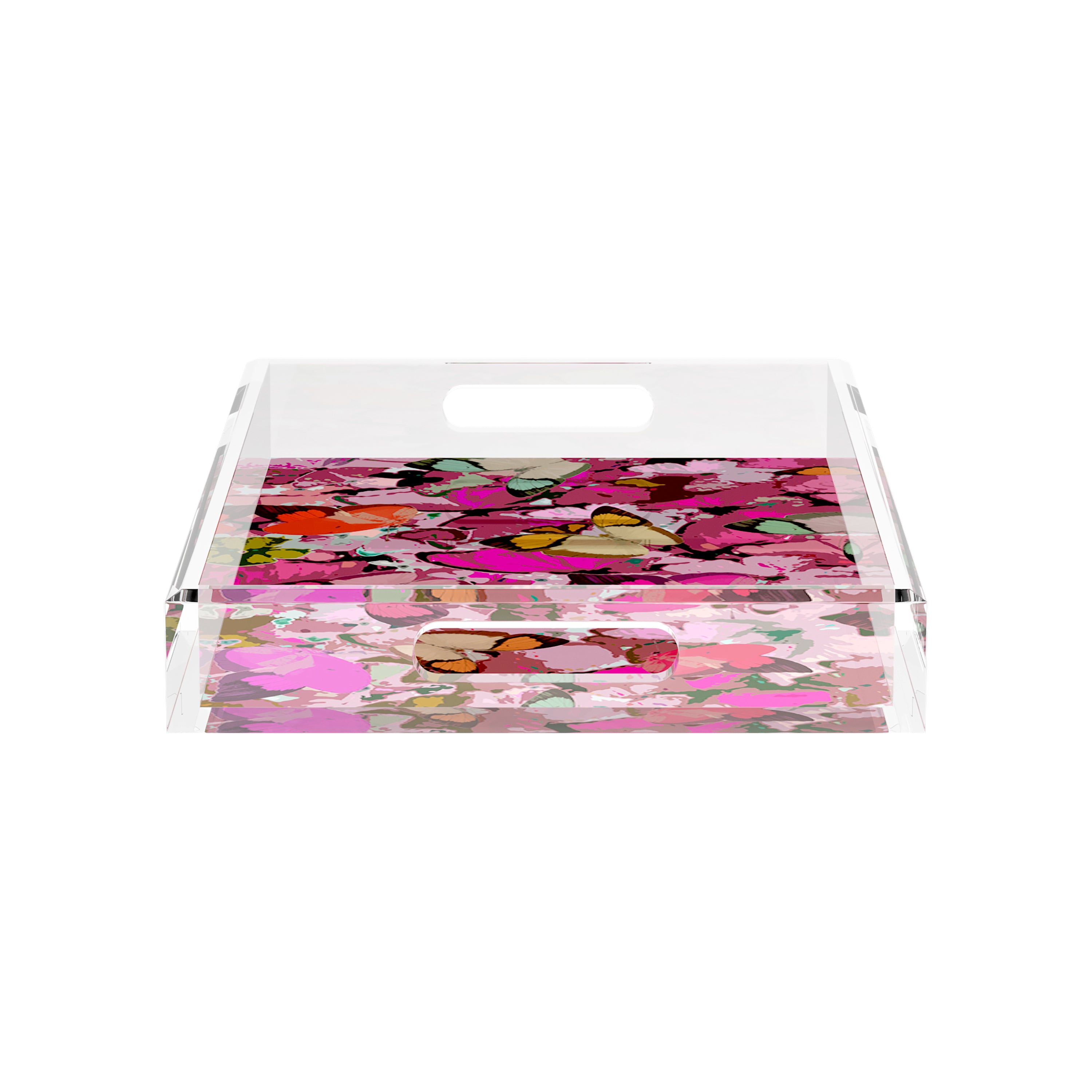 Mariposa Pink 17X10.5 Acrylic Tray - nicolettemayer.com
