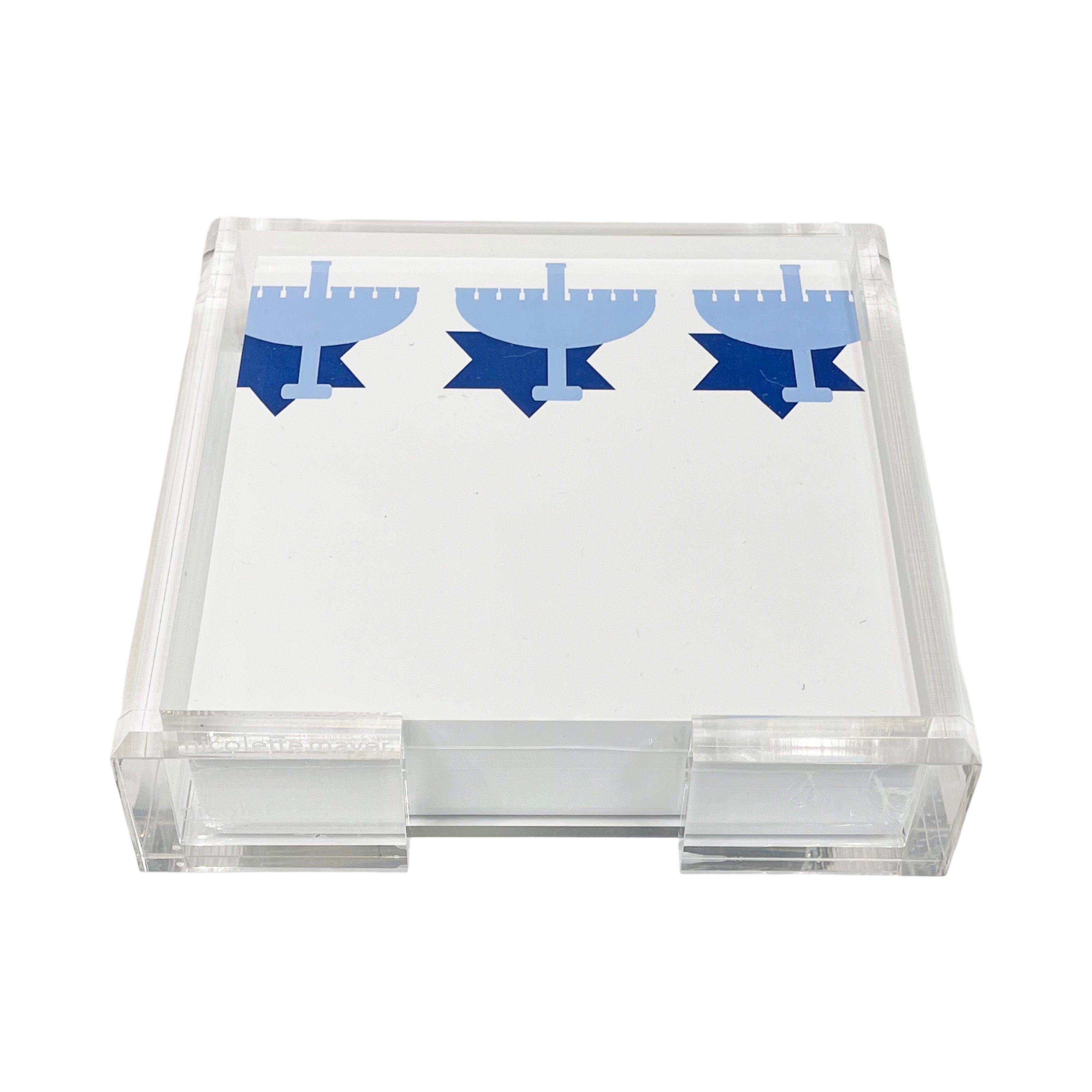 Menorah Note Cards With Acrylic Holder