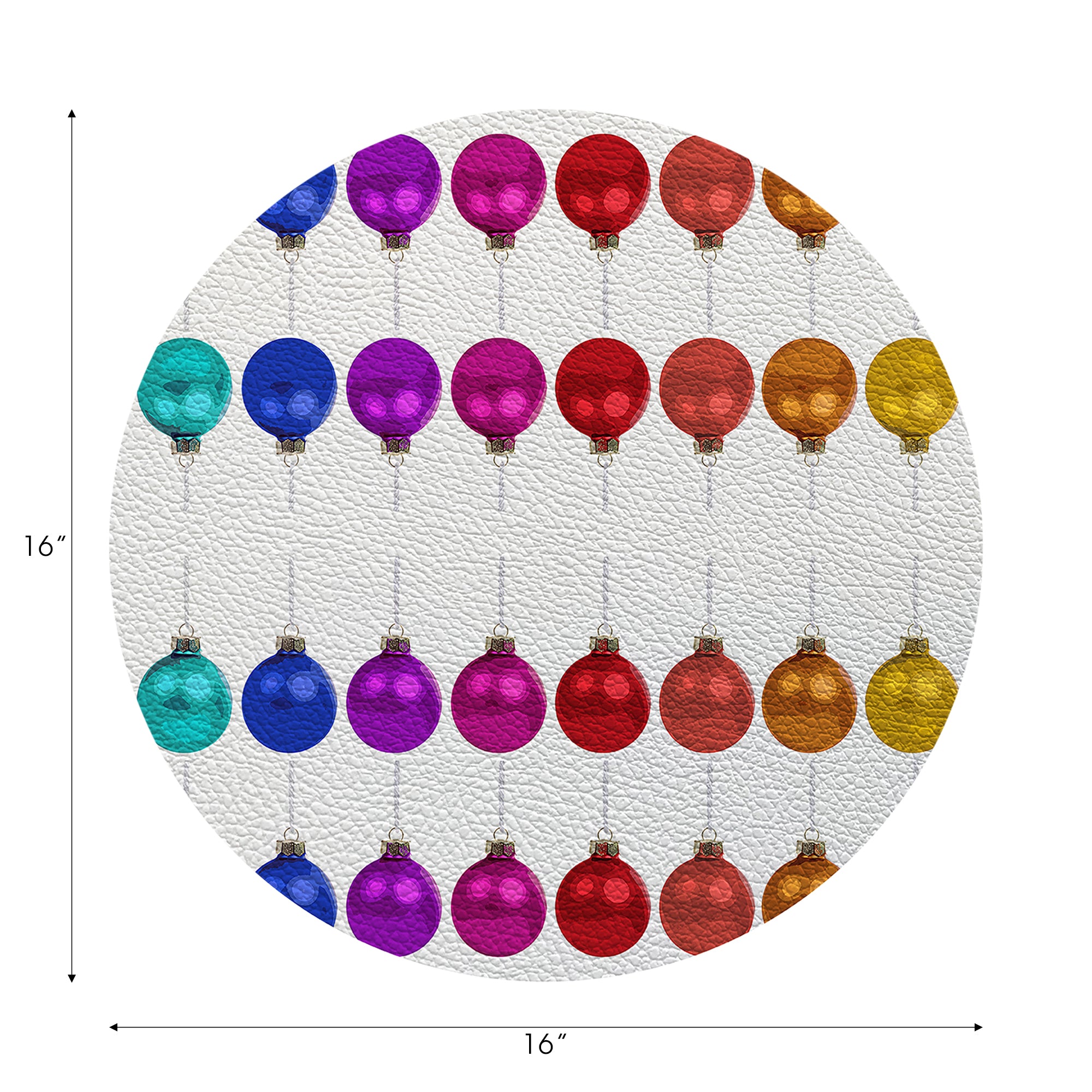 Merry Everything No Writing Vegan Leather Round Pebble Placemat