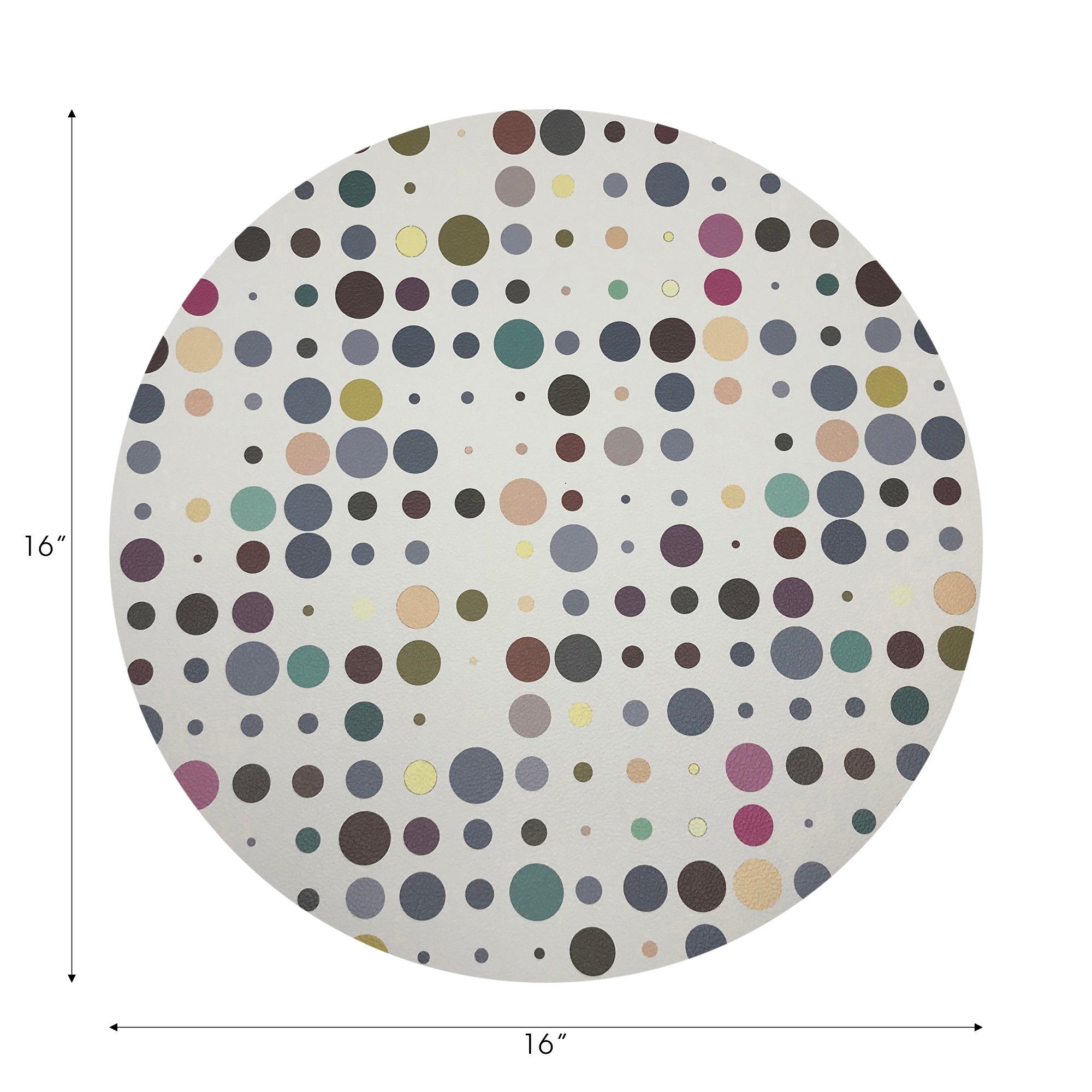 Mod Confetti Sophisticate Vegan Leather Round Pebble Placemat