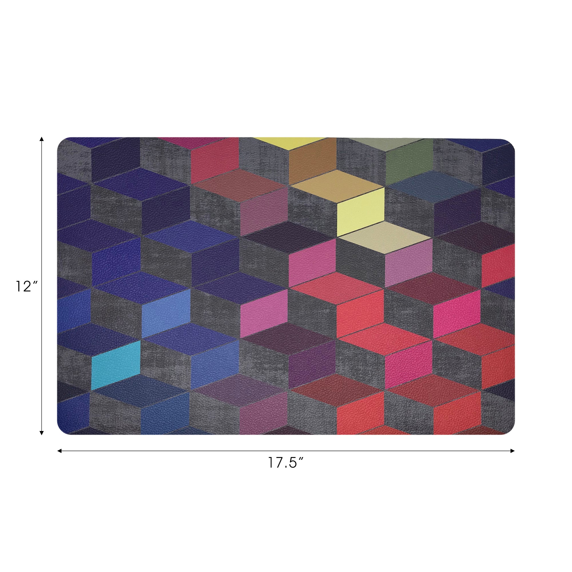 Modern Steps Summer Vegan Leather Rectangle Pebble Placemat