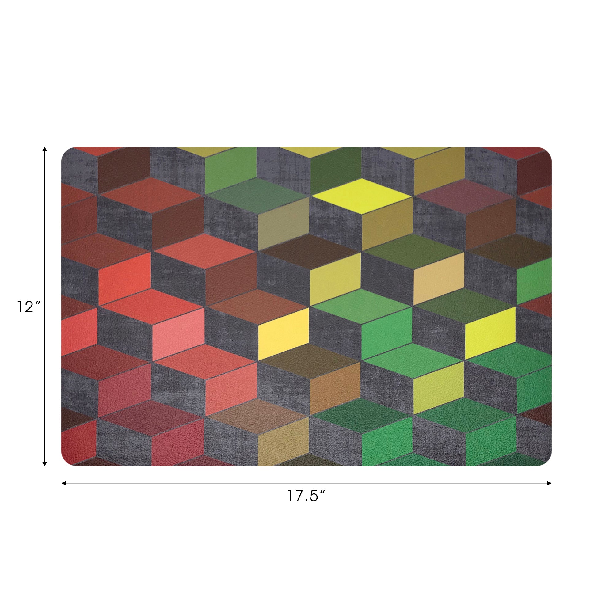 Modern Steps Winter Vegan Leather Rectangle Pebble Placemat