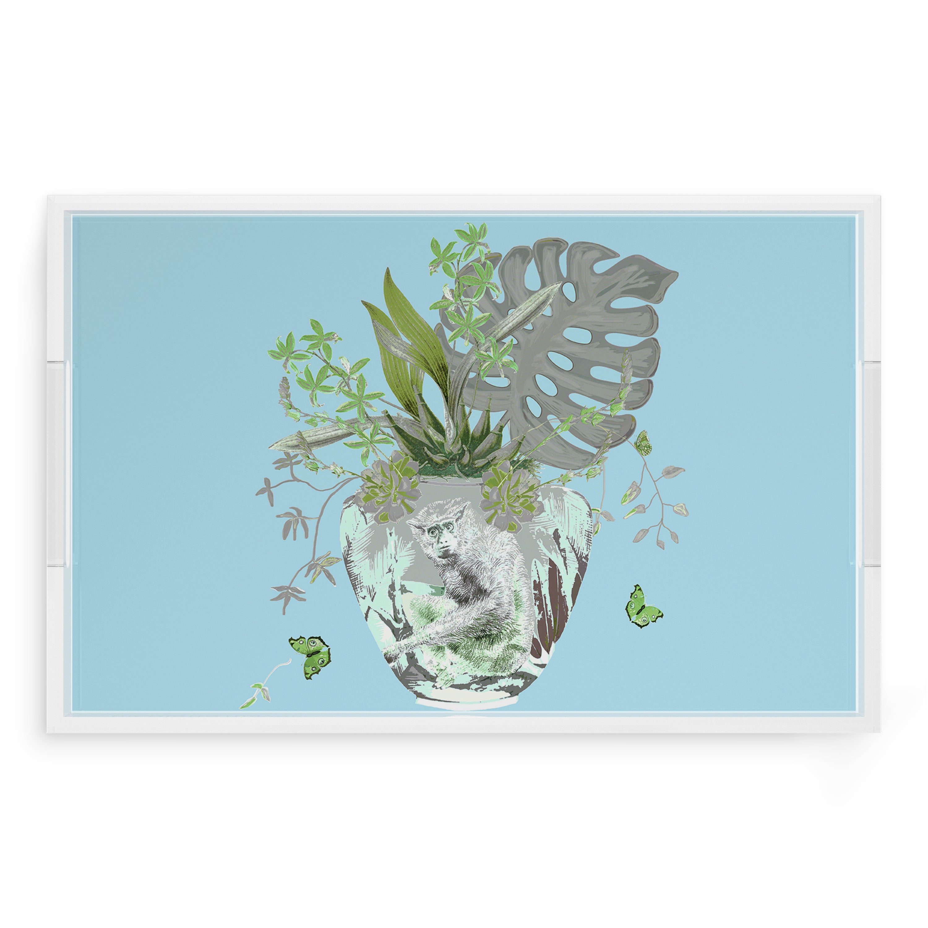 Monkey Large Jungle Bedford 22.5X14.5 Acrylic Tray - nicolettemayer.com