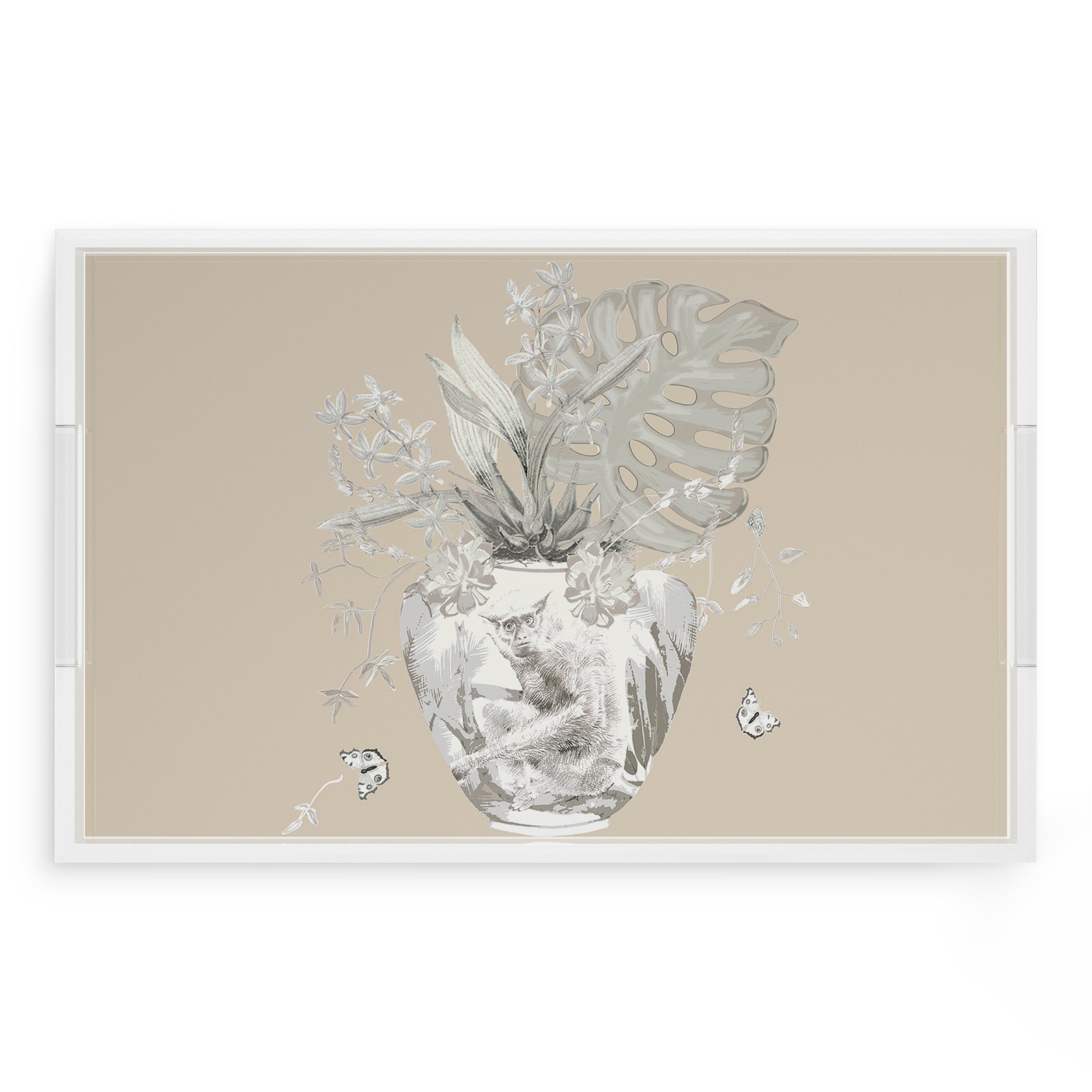 Monkey Large Jungle Greenwhich 22.5X14.5 Acrylic Tray - nicolettemayer.com