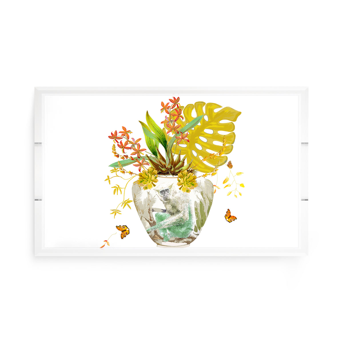 Monkey Large Jungle Dijon Acrylic Decorative Tray, 17 x 10.5 in. by Nicolette Mayer
