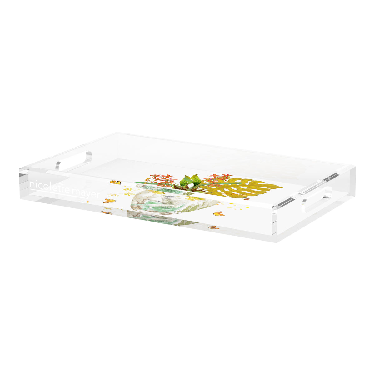 Monkey Large Jungle Dijon Acrylic Decorative Tray, 22.5 x 14.5 in. by Nicolette Mayer