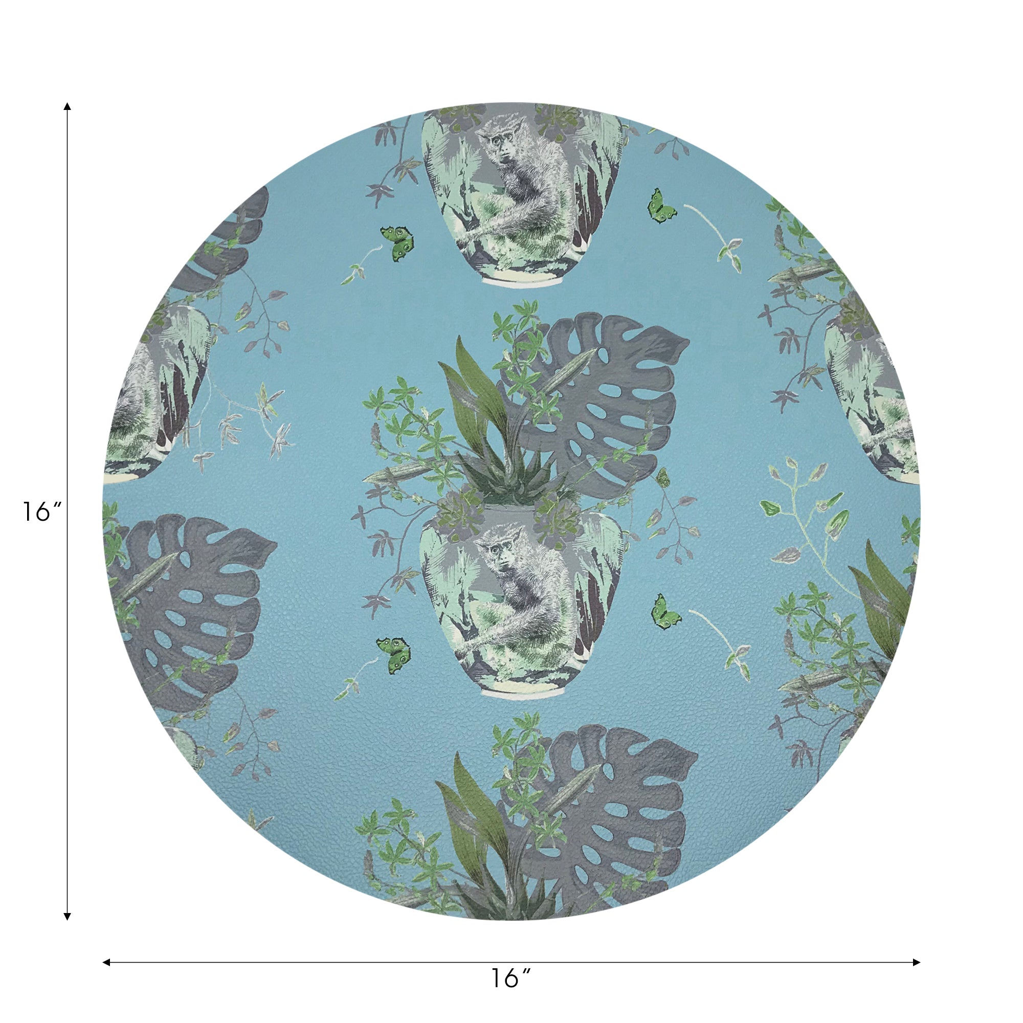 Monkey Small Jungle Bedford 16" Round Pebble Placemats, Set of 4 - nicolettemayer.com