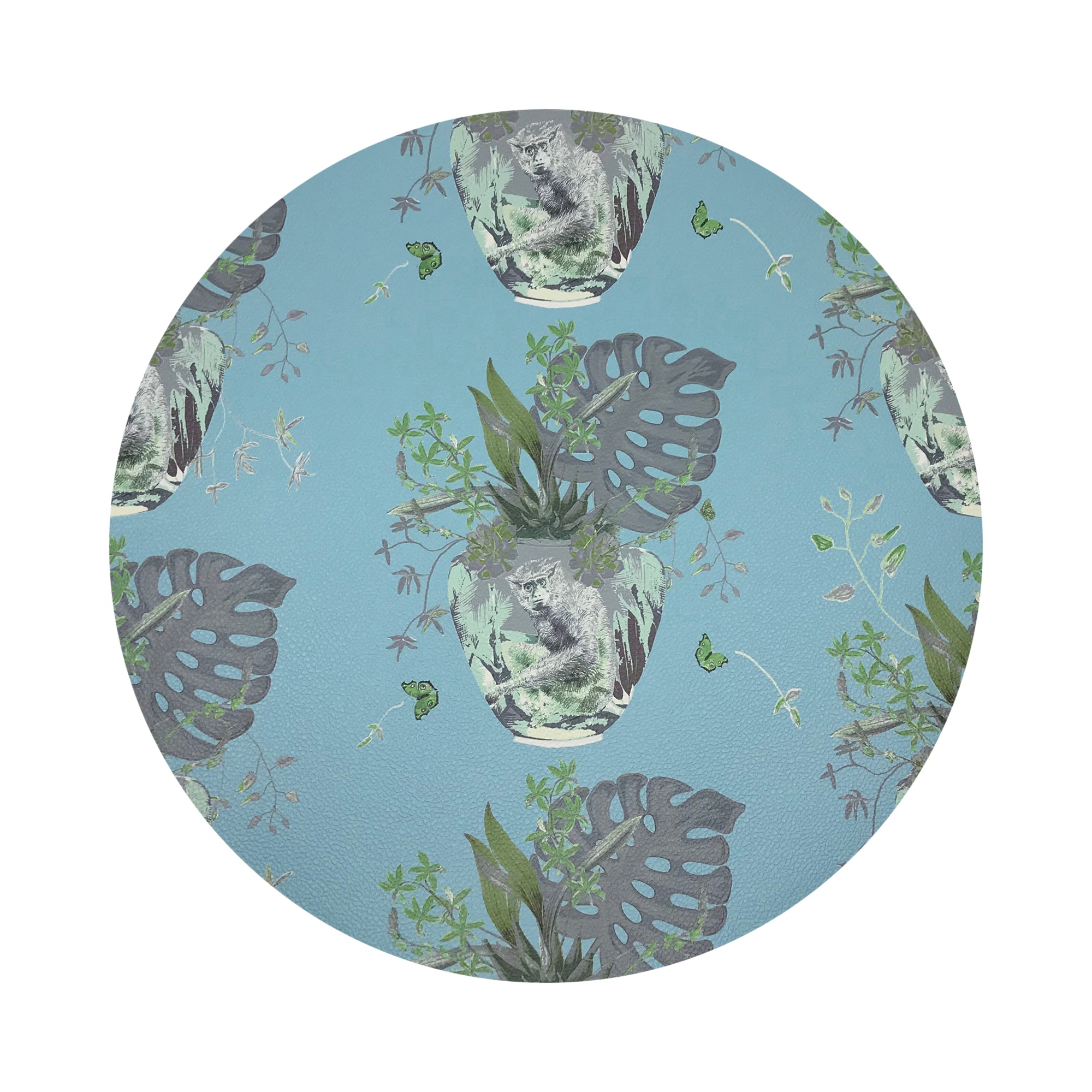 Monkey Small Jungle Bedford 16" Round Pebble Placemats, Set of 4 - nicolettemayer.com