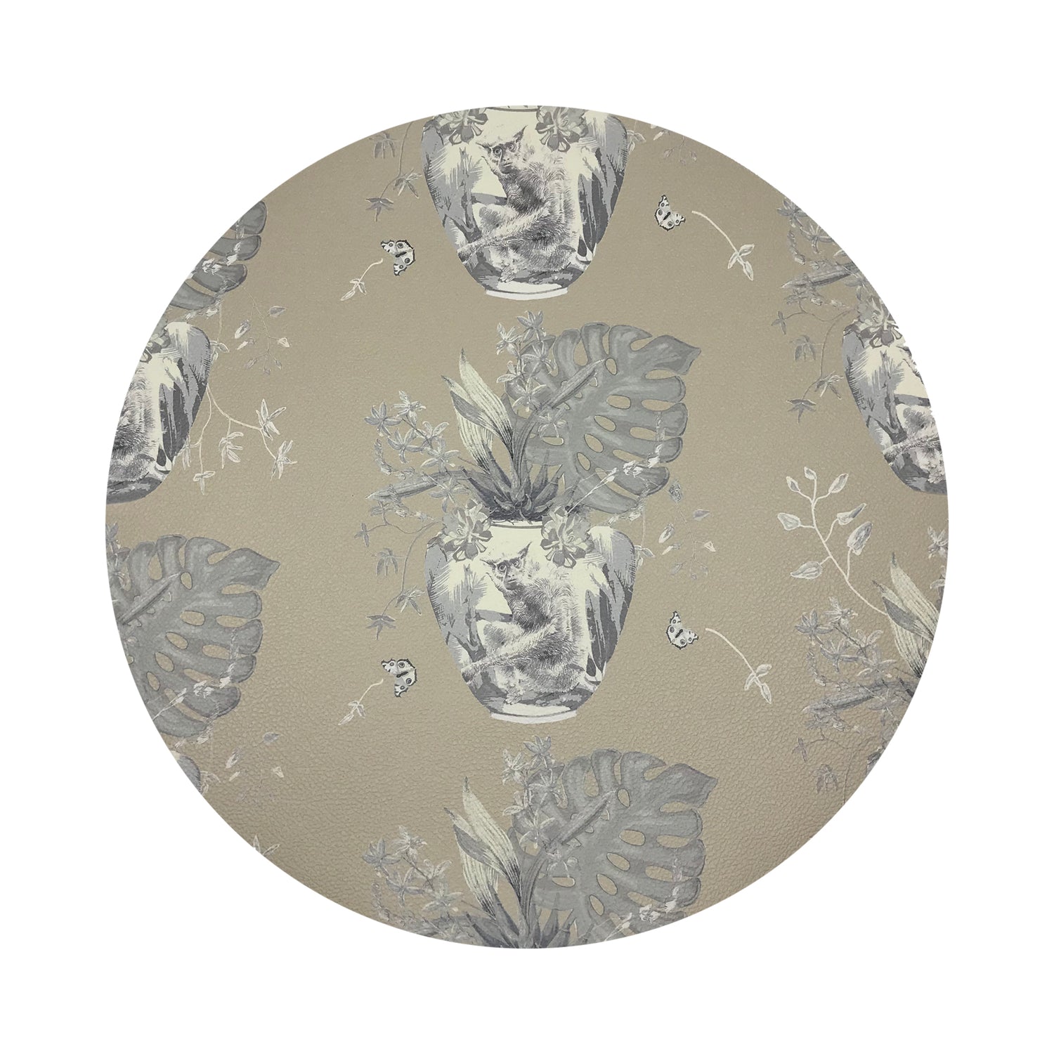 Monkey Small Jungle Greenwhich 16" Round Pebble Placemats, Set of 4 - nicolettemayer.com