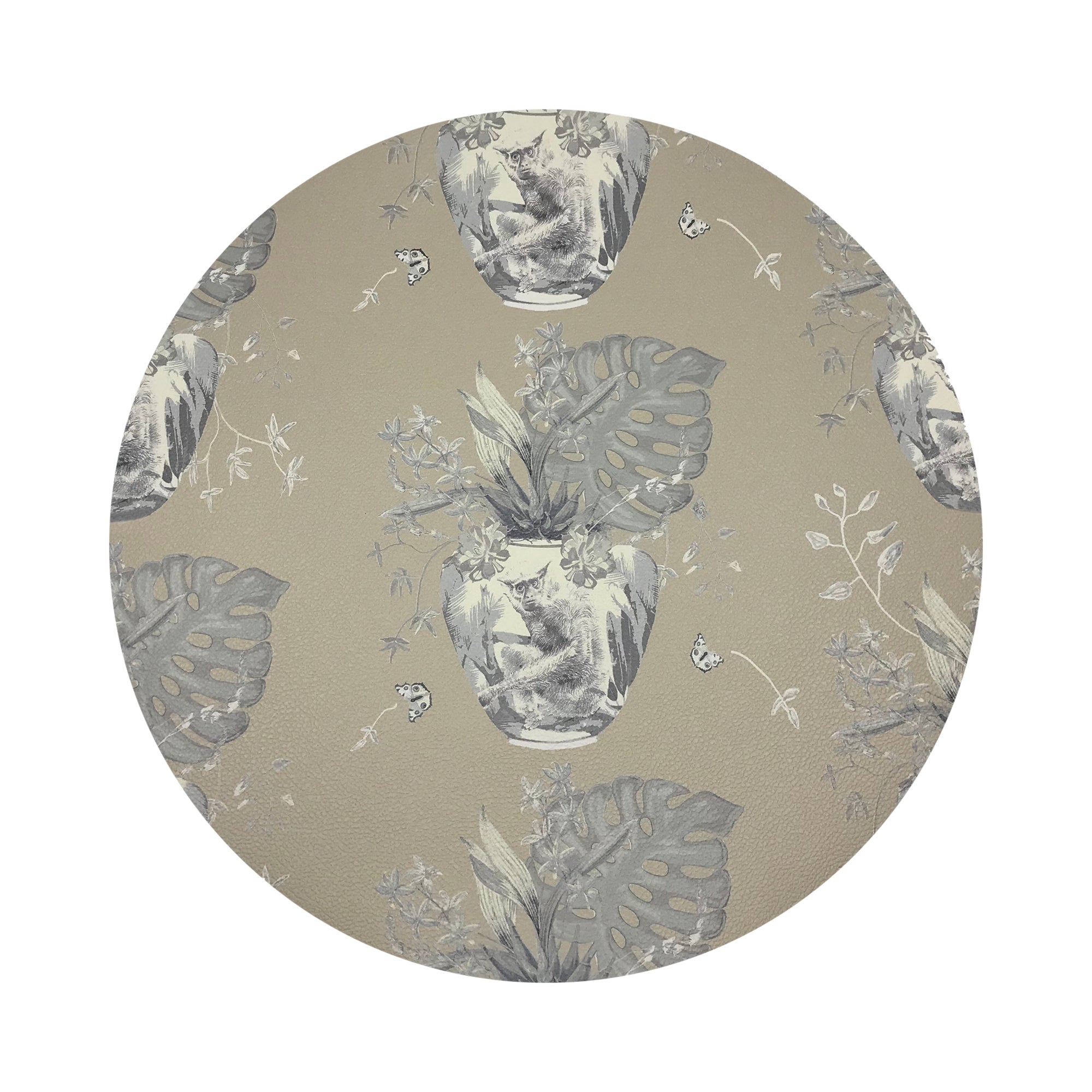 Monkey Small Jungle Greenwhich 16" Round Pebble Placemats, Set of 4 - nicolettemayer.com