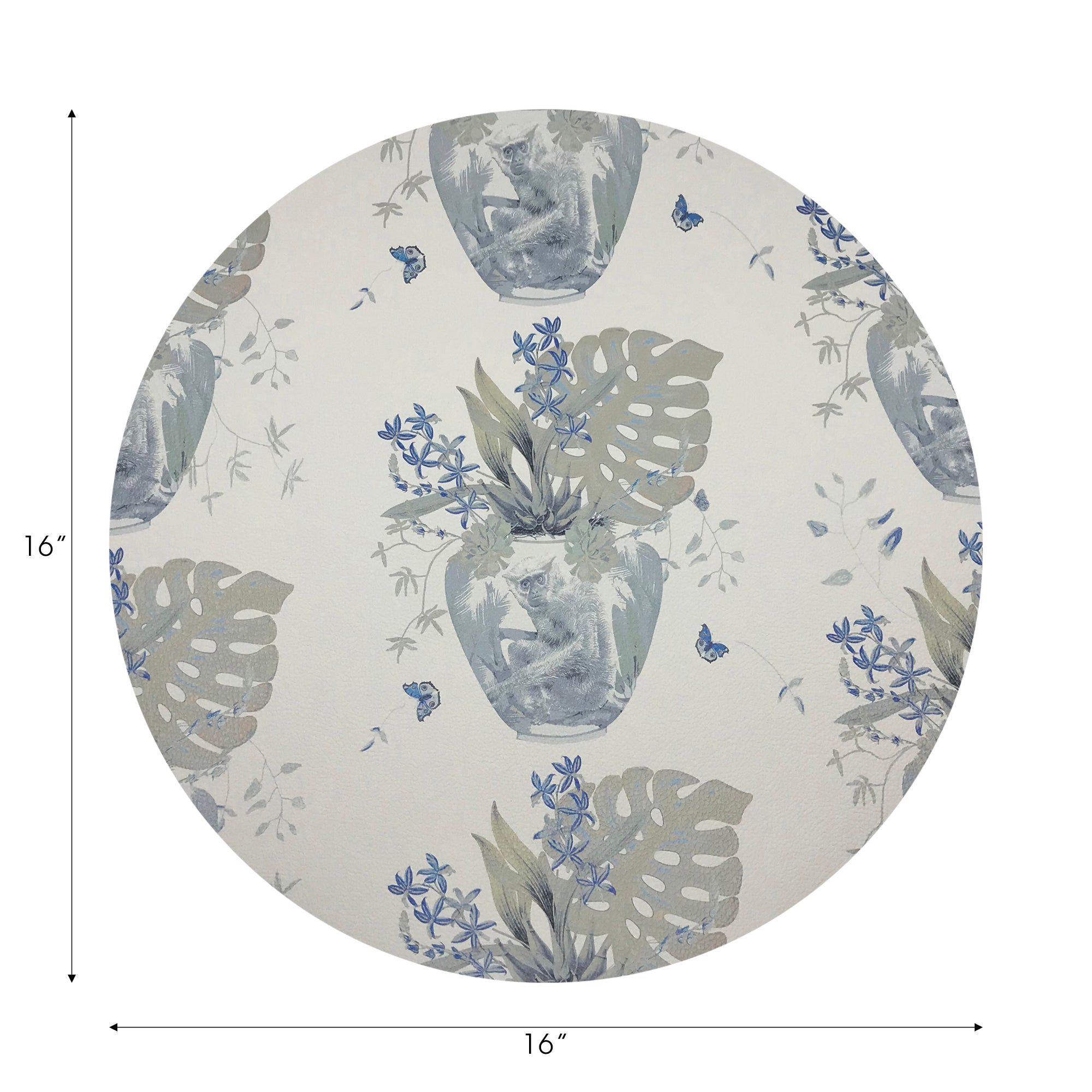 Monkey Small Jungle Powder 16" Round Pebble Placemats, Set of 4 - nicolettemayer.com