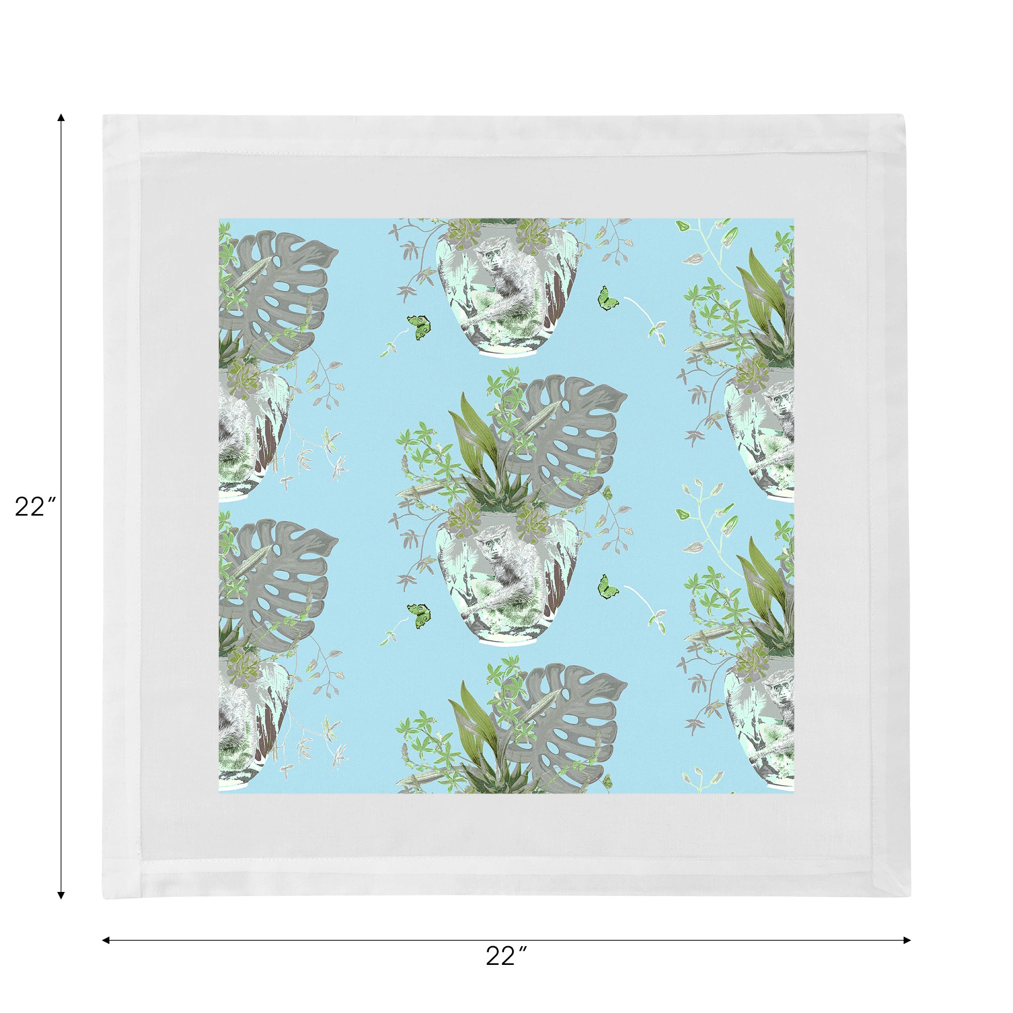 Monkey Small Jungle Bedford Cotton Sateen Dinner Napkins - nicolettemayer.com