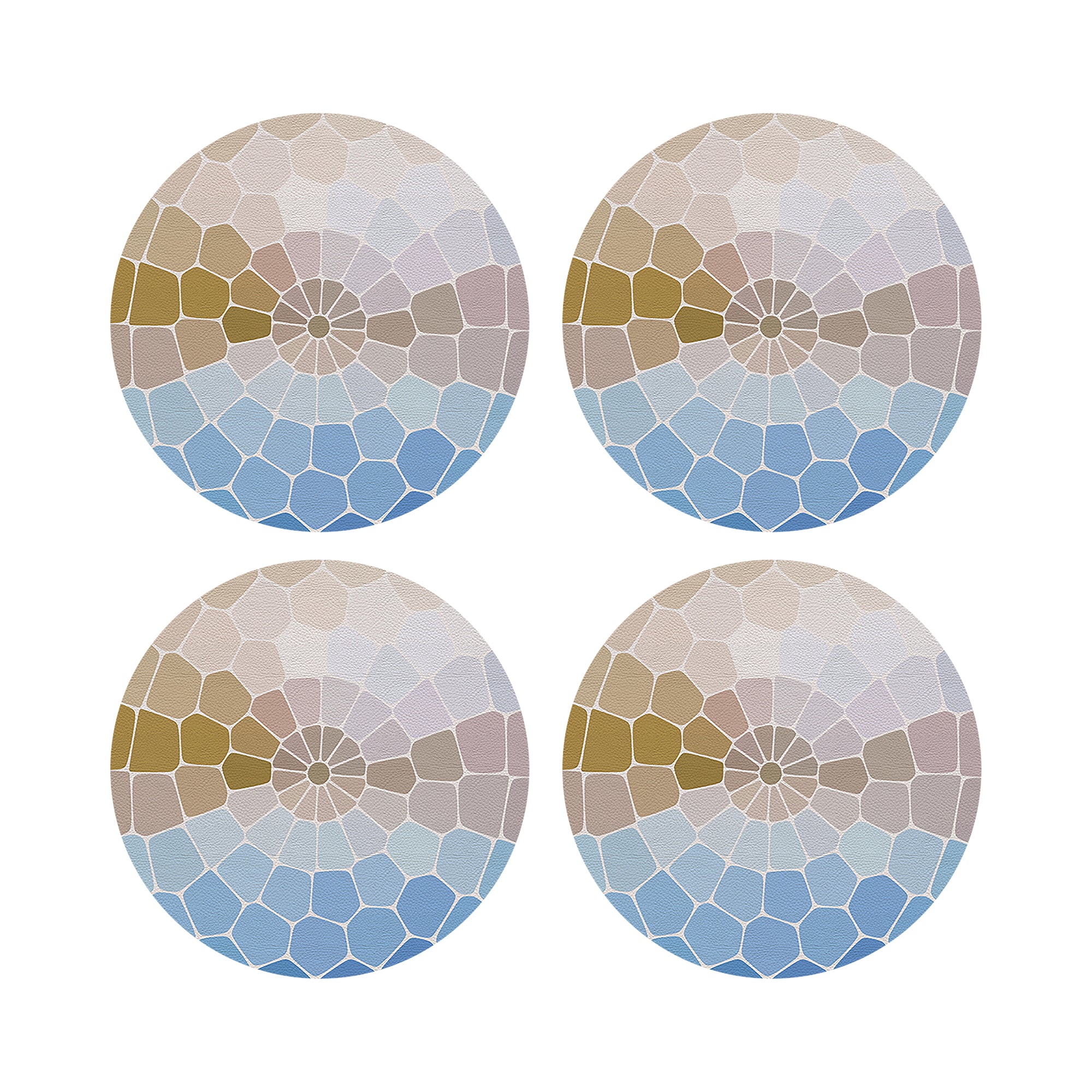Mosaico Mykonos 16" Round Pebble Placemats, Set of 4 - nicolettemayer.com