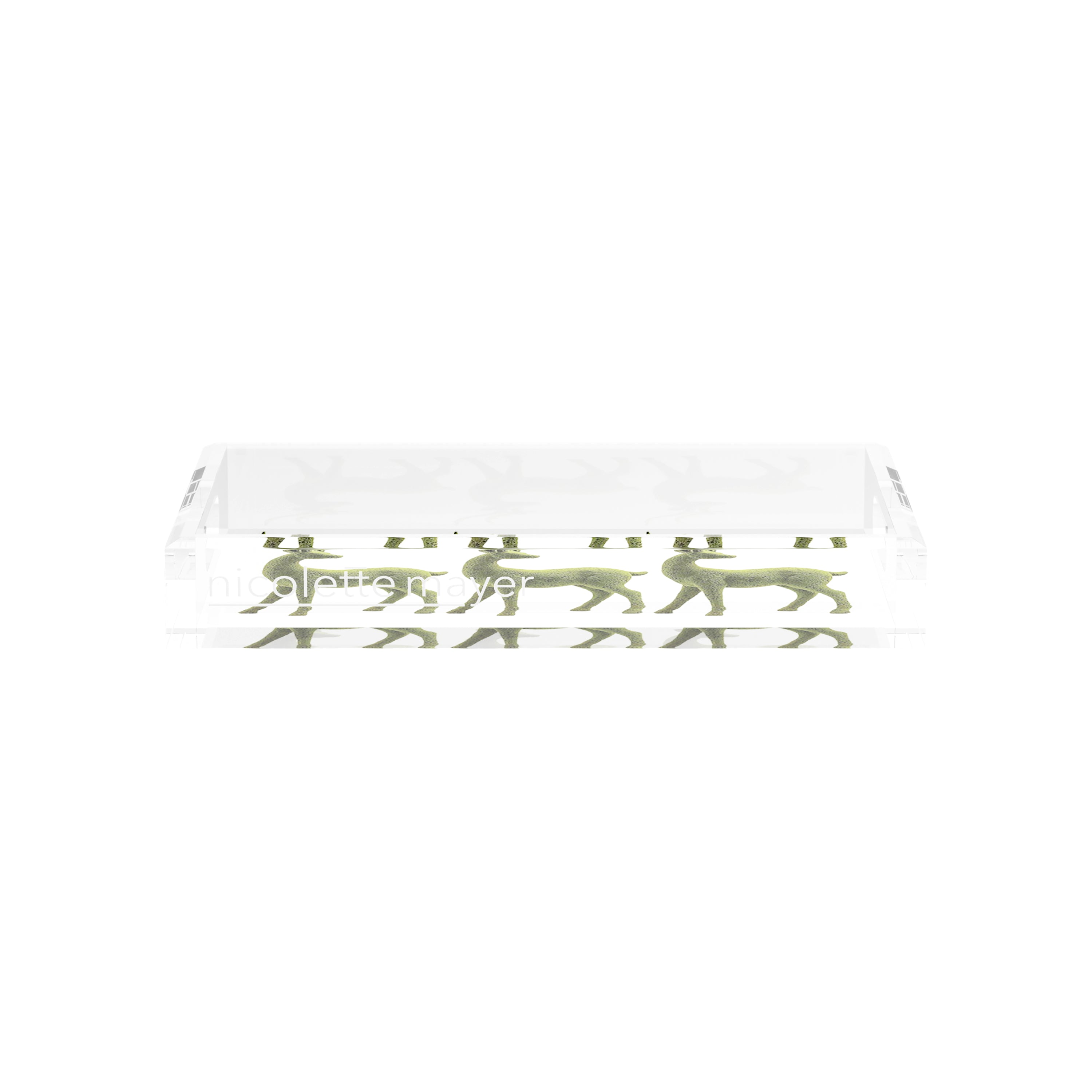 Moss Reindeer 12.5X7.75 Acrylic Tray - nicolettemayer.com