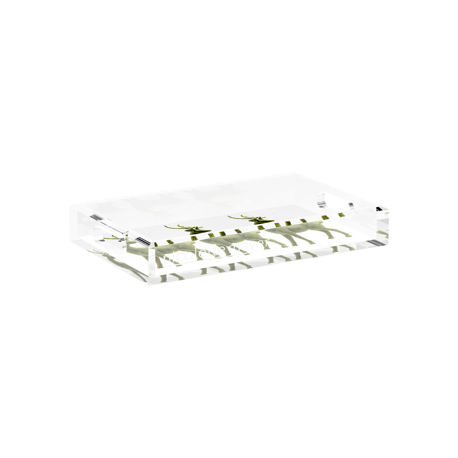 Moss Reindeer 12.5X7.75 Acrylic Tray - nicolettemayer.com