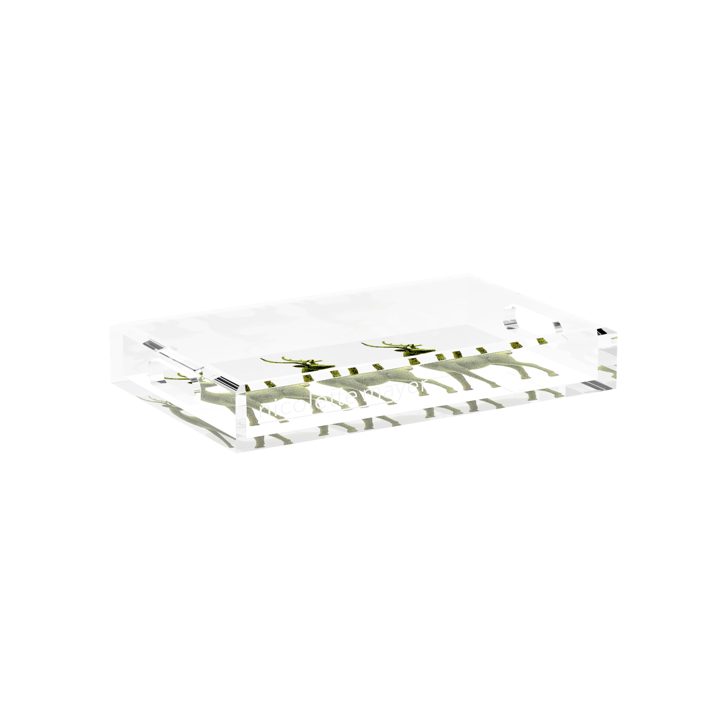 Moss Reindeer 12.5X7.75 Acrylic Tray - nicolettemayer.com