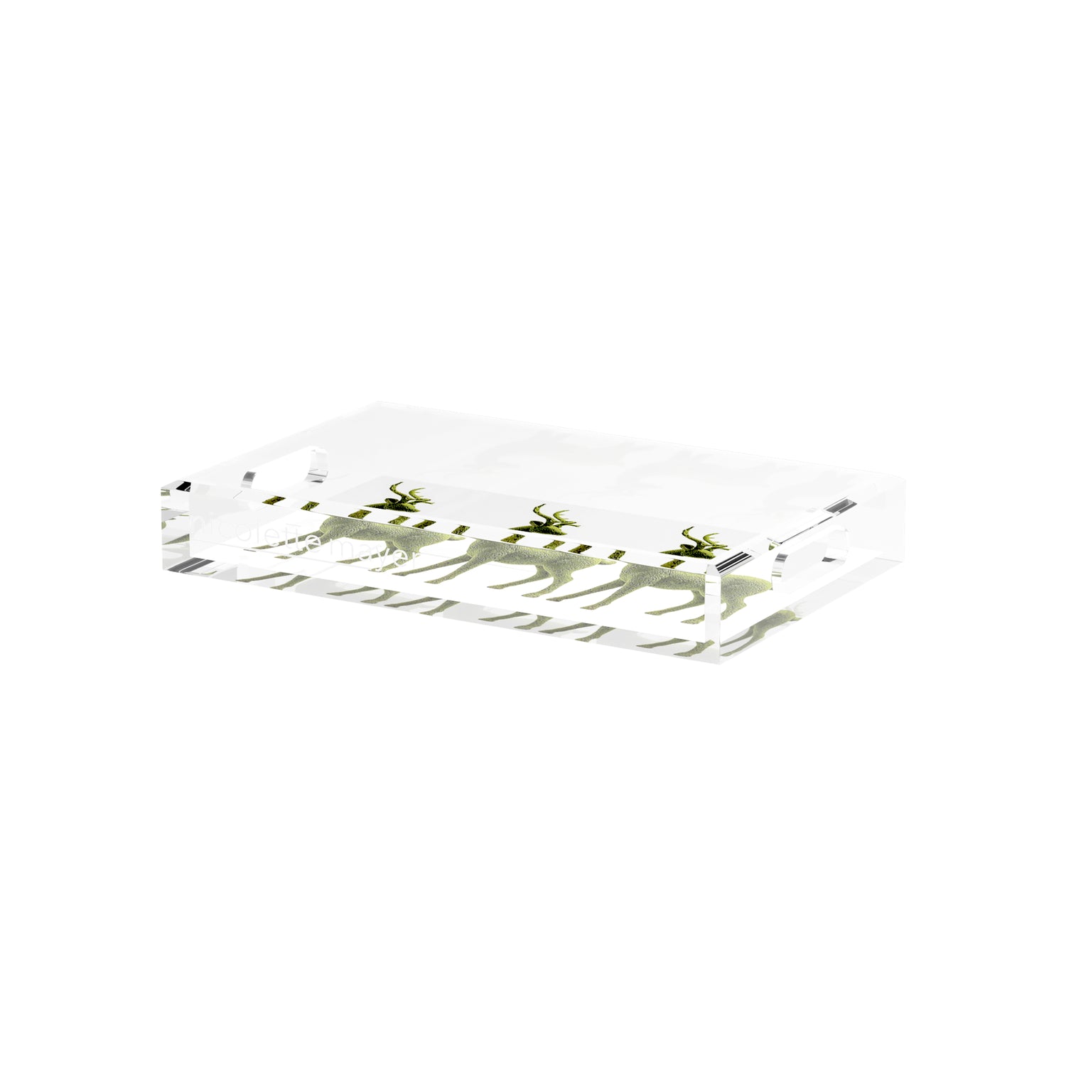 Moss Reindeer 12.5X7.75 Acrylic Tray - nicolettemayer.com