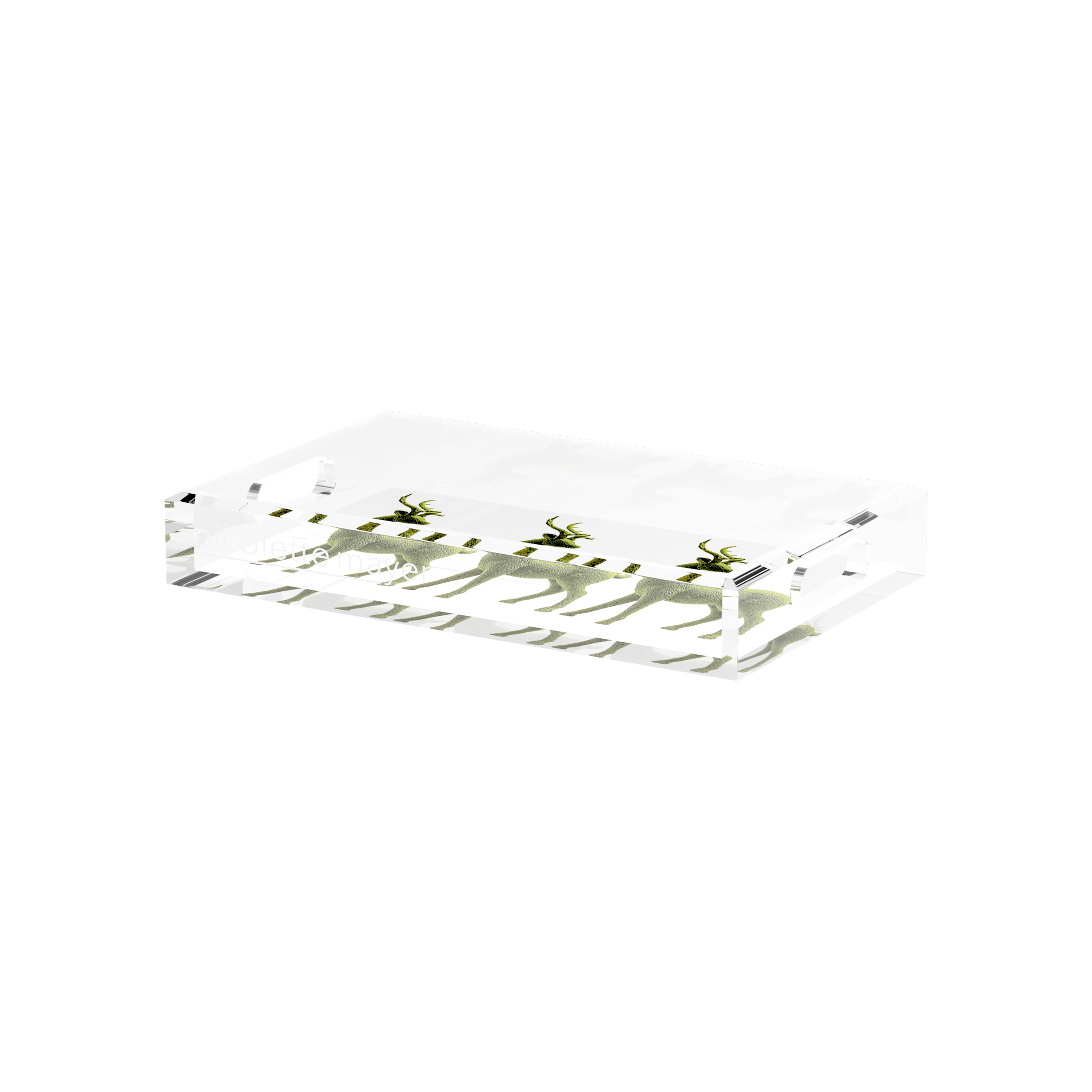 Moss Reindeer 12.5X7.75 Acrylic Tray - nicolettemayer.com