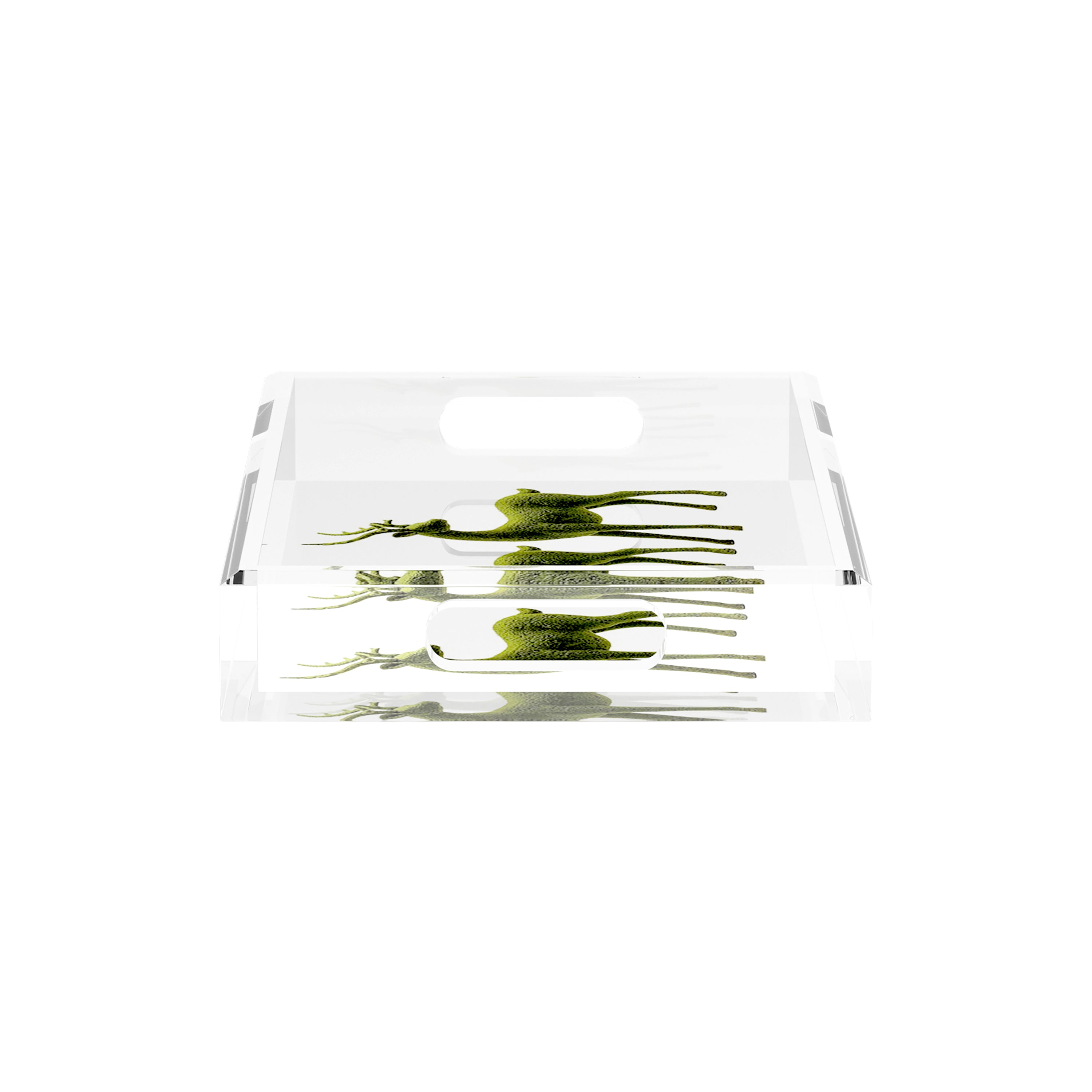 Moss Reindeer 12.5X7.75 Acrylic Tray - nicolettemayer.com