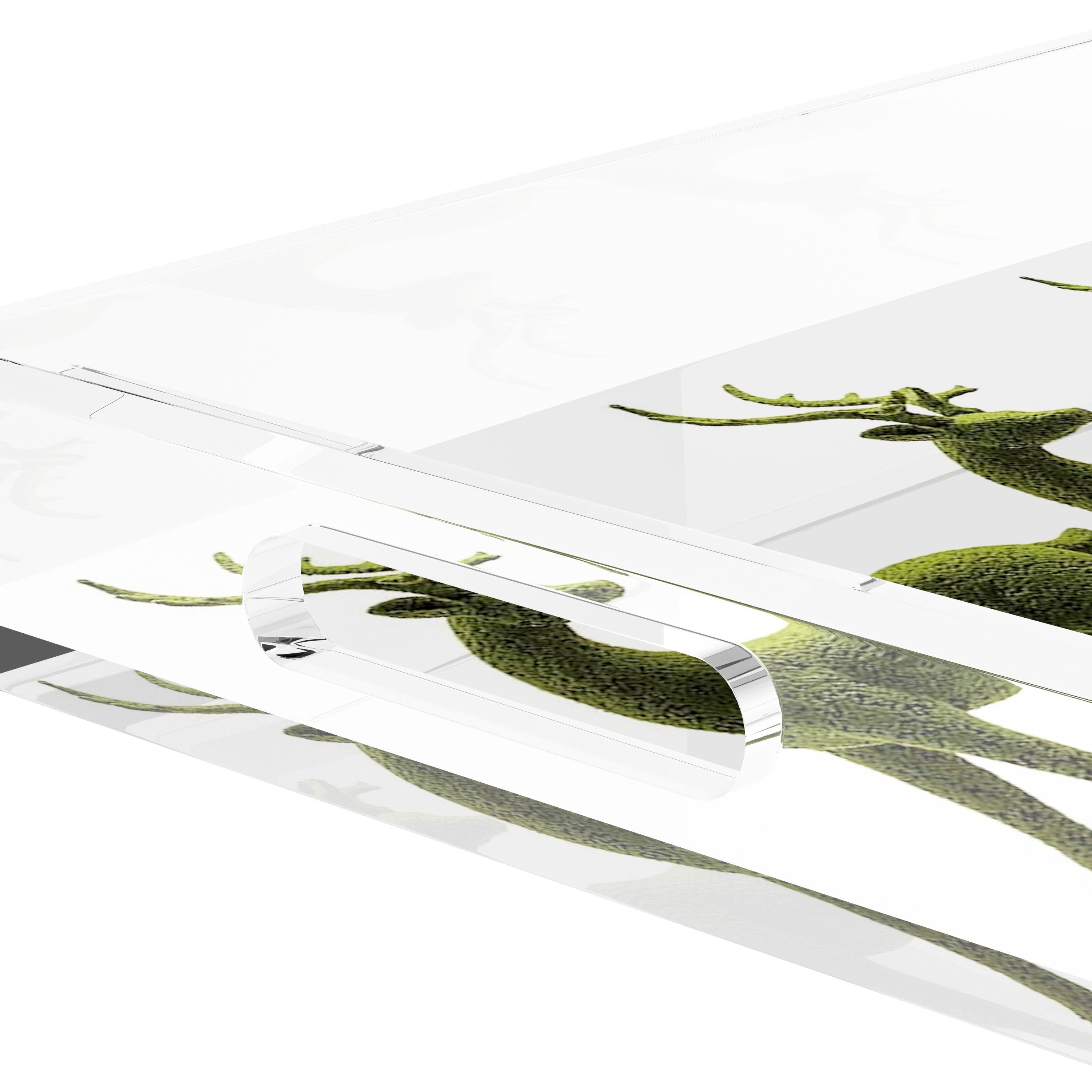 Moss Reindeer 12.5X7.75 Acrylic Tray - nicolettemayer.com
