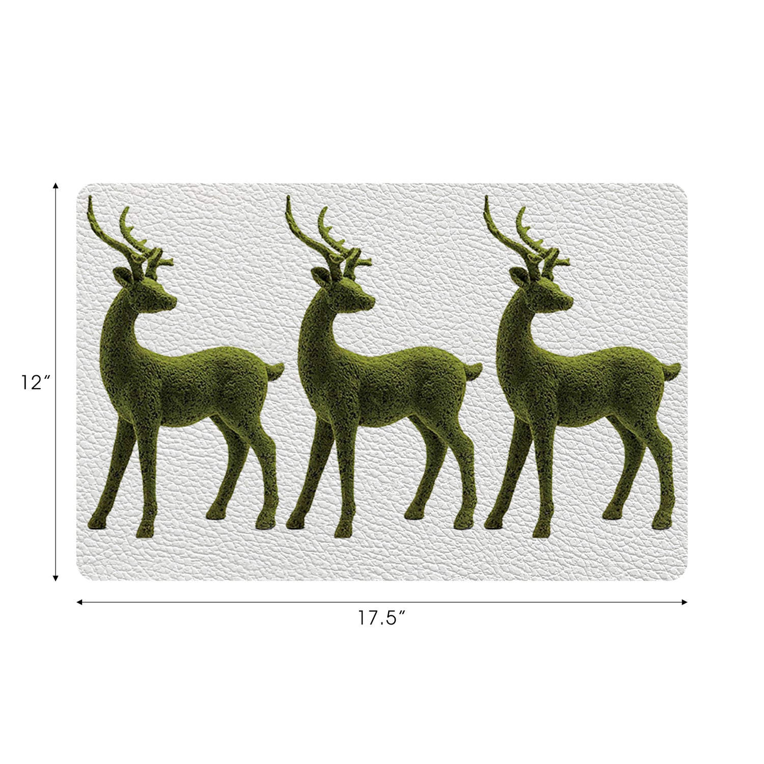 Moss Reindeer Vegan Leather Rectangle Pebble Placemat