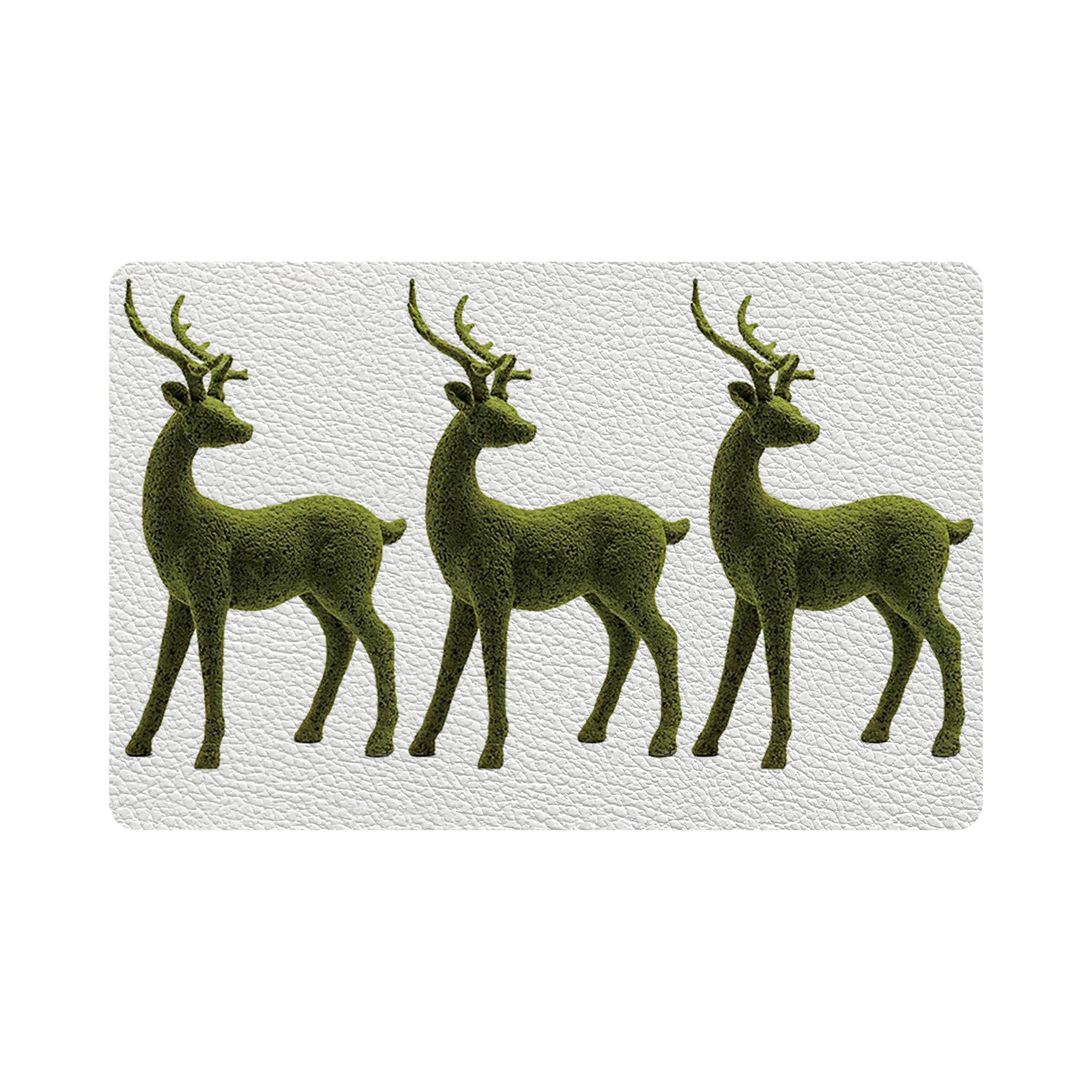 Moss Reindeer Vegan Leather Rectangle Pebble Placemat
