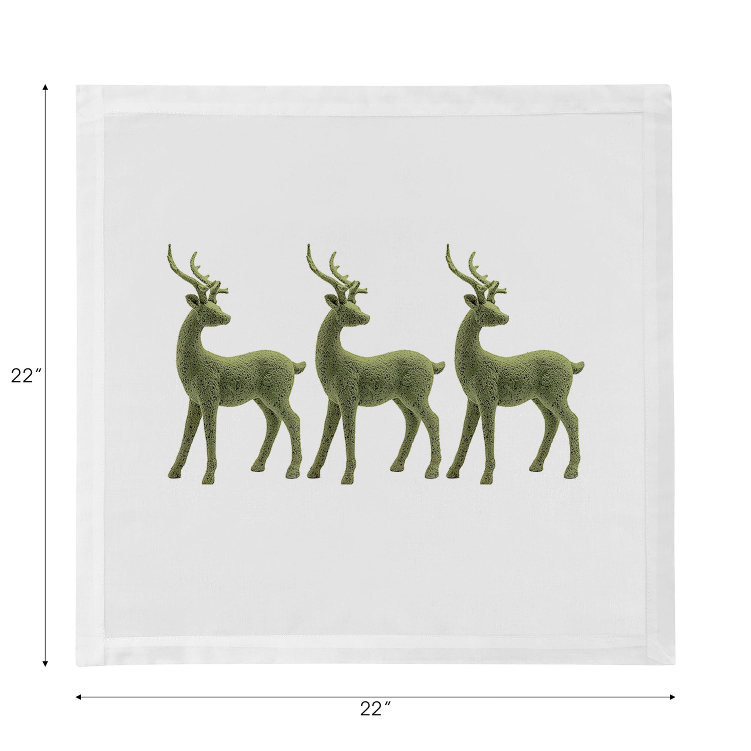 Moss Reindeer Cotton Sateen Dinner Napkins