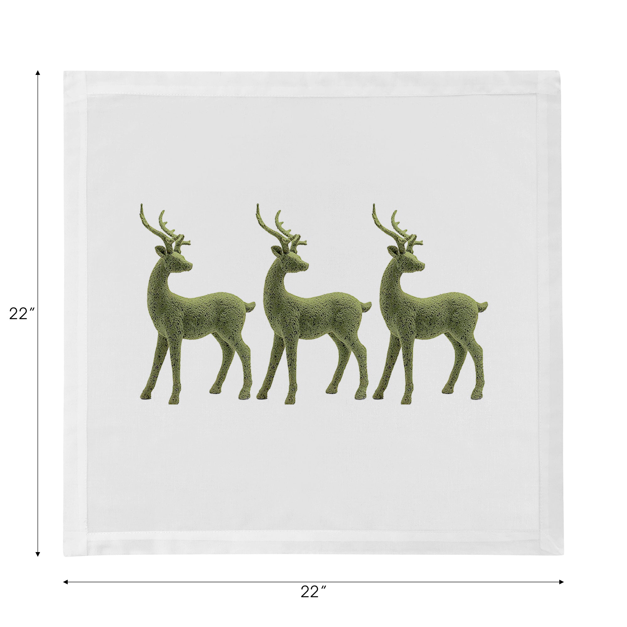 Moss Reindeer Cotton Sateen Dinner Napkins